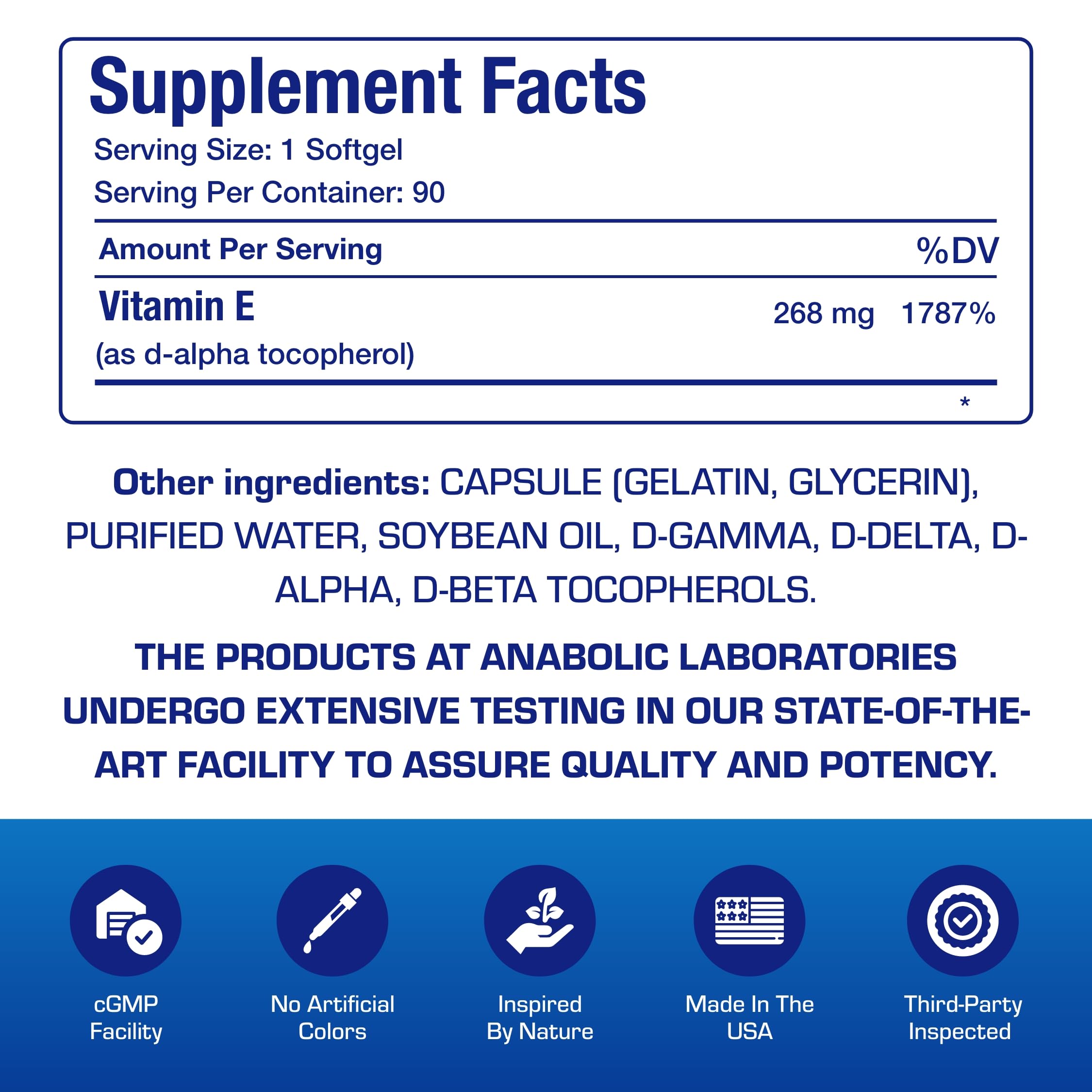Vitamin E 400 IU Softgels - Clinical Formula Natural Vitamin E Supplement Complex with d-Alpha Tocopherol & Mixed Tocopherols for Hair Skin & Nails Plus Antioxidant Immune Support - 90 Servings