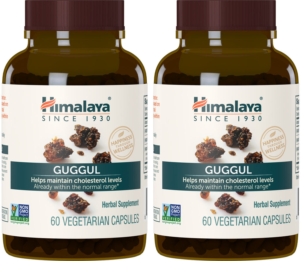 Himalaya Guggul Extract- Herbal Guggul Supplements Liver Support for Liver Detox, Cholesterol, HDL & LDL Support - Vegan, Non-GMO, Gluten Free, 720 mg, 60 Capsules, 2pk
