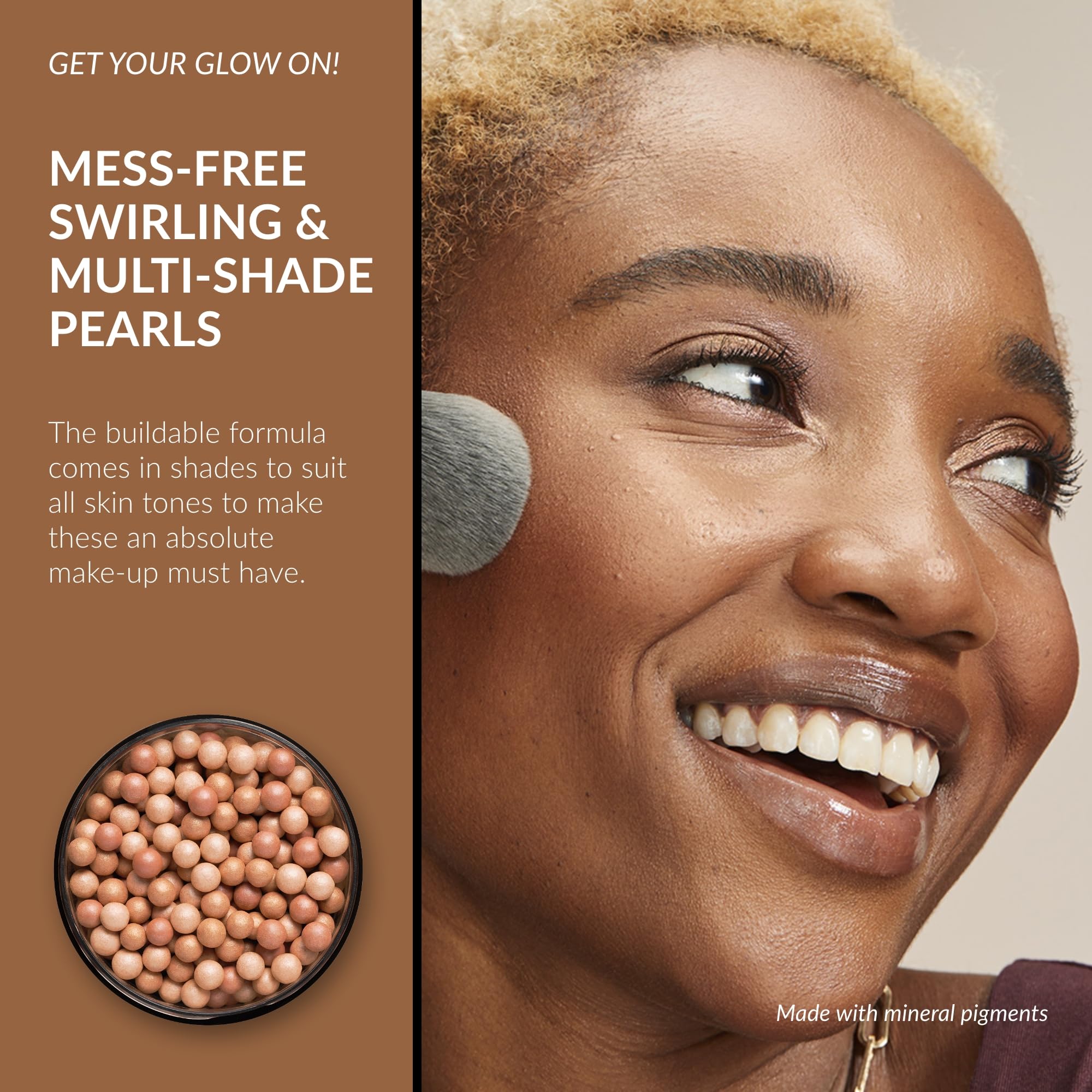Avon Bronzing Pearls - Medium Tan, Multi-Shade Pearls with Mineral Pigments for a Buildable Multi-Dimensional Sun-Lit Glow, Suitable for All Skin Tones, Cruelty-Free Face Bronzer, 28g