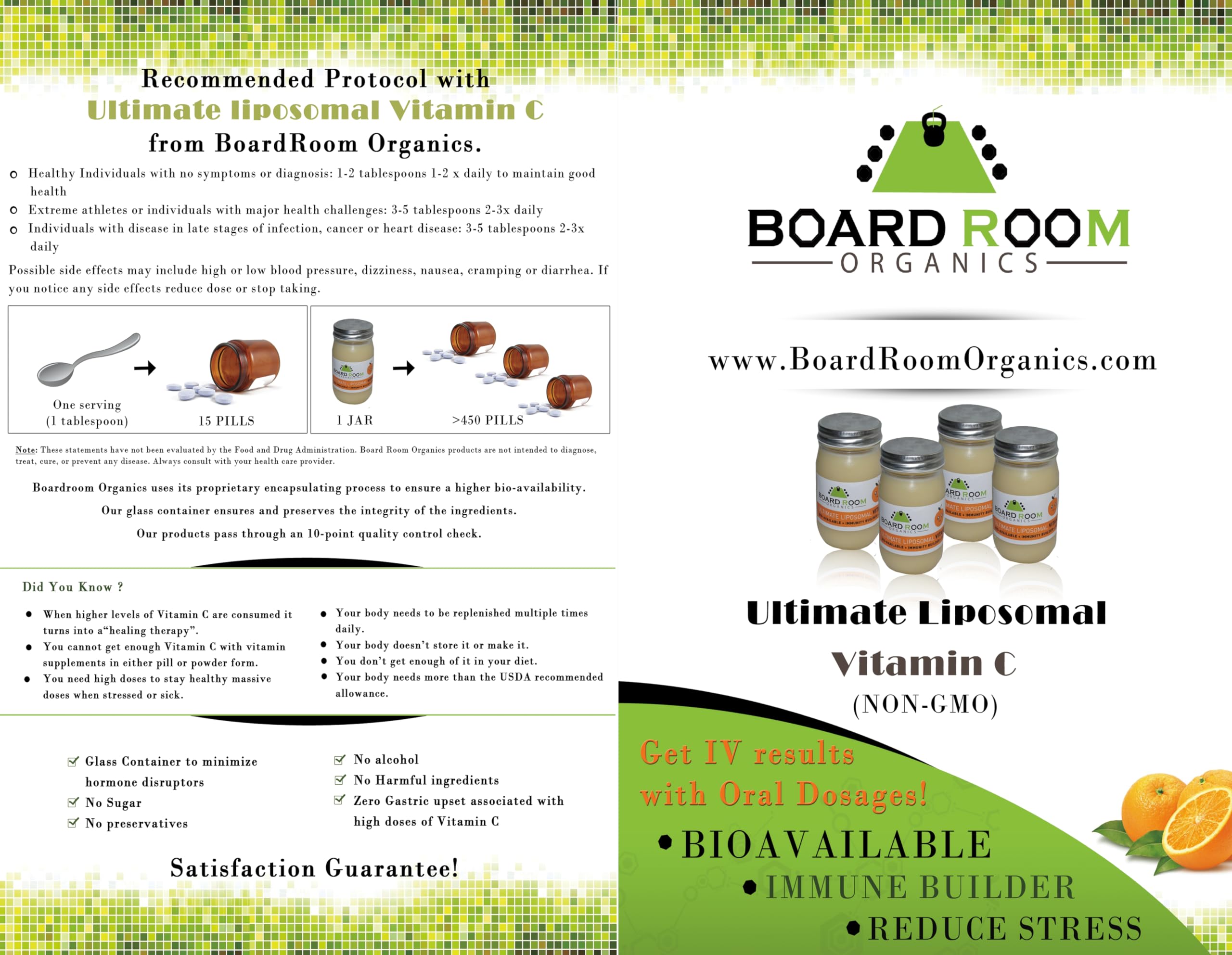 Board Room Organics NEW Formula/NEW Management- Better Than Ever- Ultimate Liposomal Vitamin C | 3000mg Per Serving | 16oz 1 Best Liposomal C on Market Today Vegan Collegan Booster Non-GMO