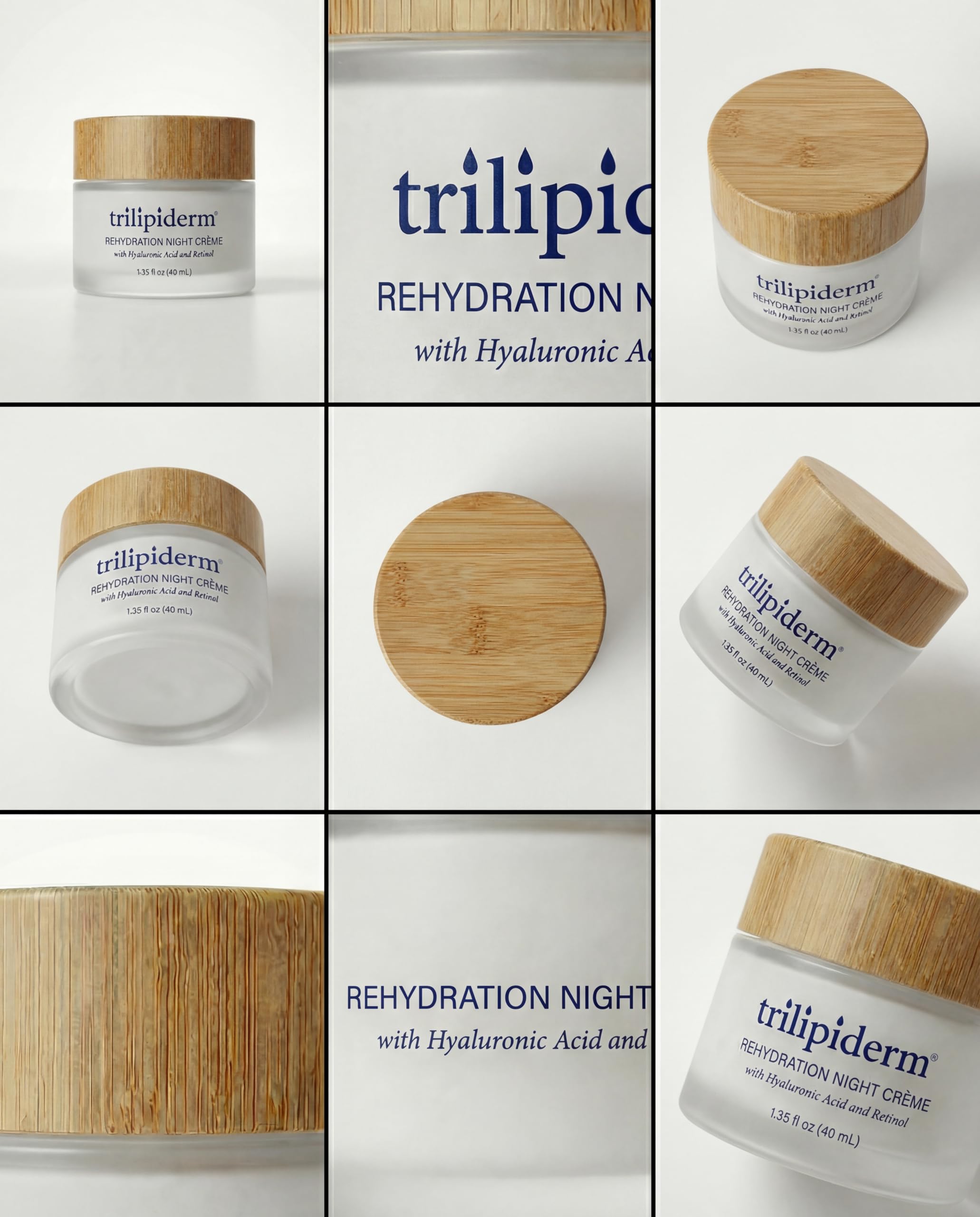 Trilipiderm Rehydration Night Crème W/Hyaluronic Acid, Vitamins A, C, E & Medyssinnian Lipid, Anti Aging Facial Night Cream Moisturizer for Face & Neck, Anti Wrinkle Cream for Men & Women, 1.7 Fl Oz