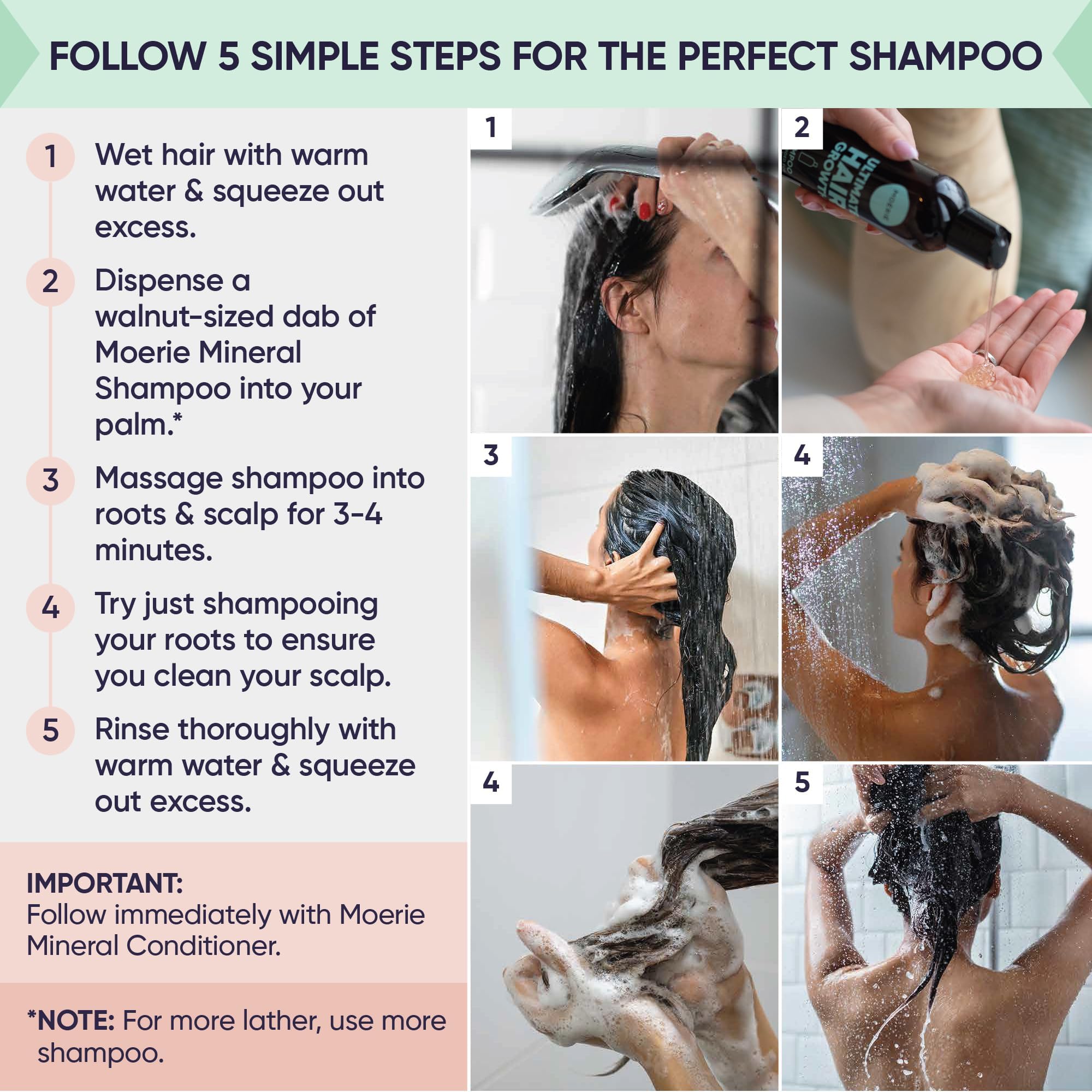 Moerie Mineral Shampoo – For Longer, Thicker, Fuller Hair - Vegan Products – Paraben Free Products – All Hair Types (Sale)
