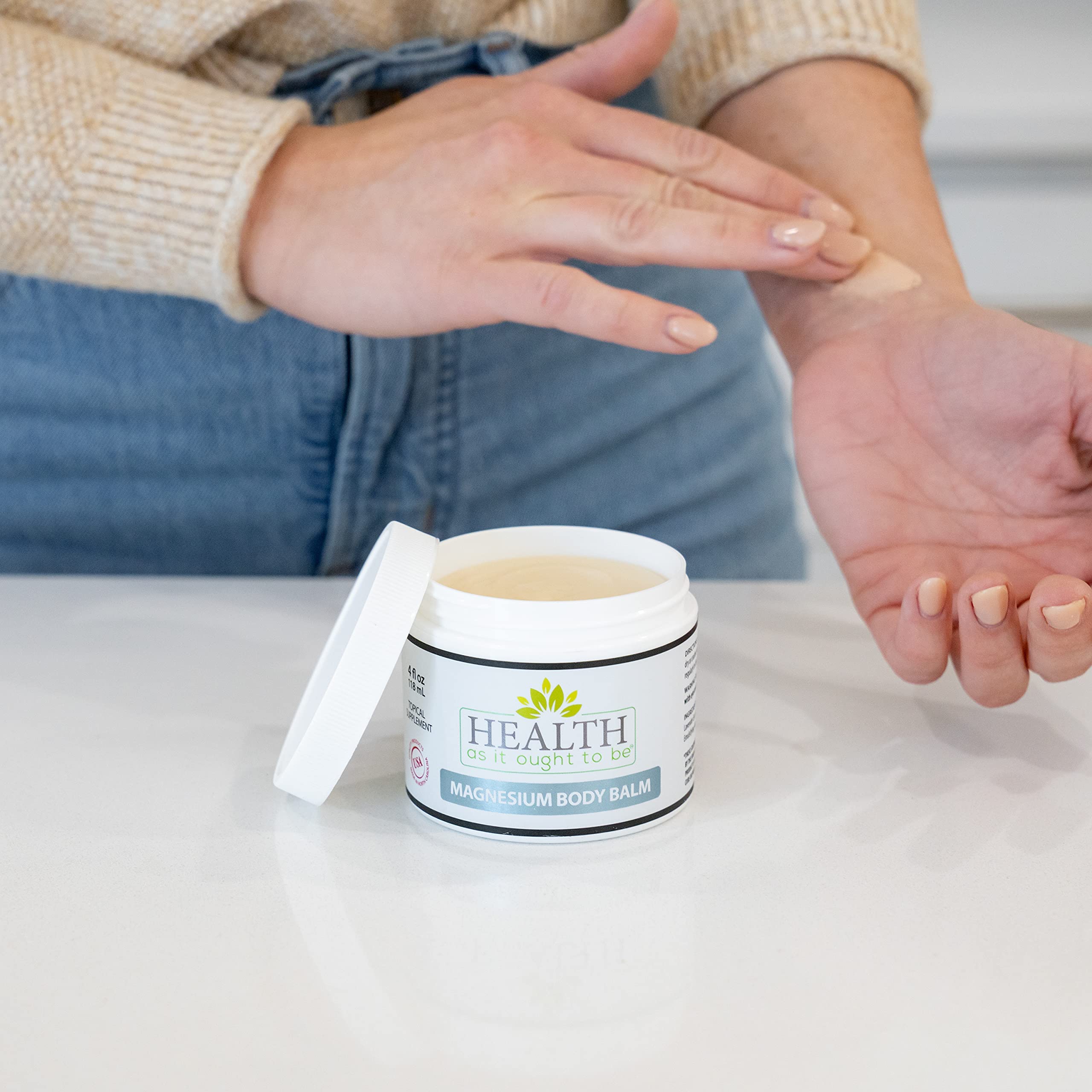 Magnesium Body Balm for Muscle Relief | All Natural Magnesium Oil Body Balm Infused with Arnica, Aloe Vera, Jojoba & Coconut Oil | For Headaches, Cramps, & Fast Muscle Relief | 4-Ounce