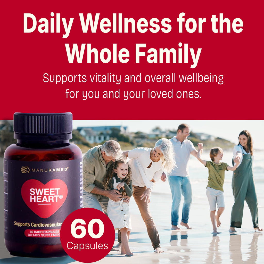 Sweetheart Natural Cholesterol Support Supplement - Manuka Honey Modified Royal Jelly Peptides - 60 Capsules, New Zealand Manuka Honey