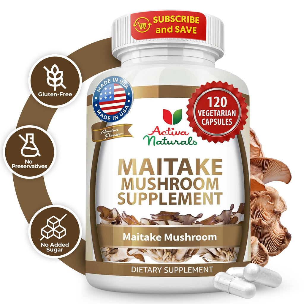 Maitake Mushroom Supplement - 1500mg, 120 Vegetarian Capsules with Grifola Frondosa Extract, Supports Energy, Vitality, and Wellness, No Fillers, Additives, or Artificial Colors or Chemicals.