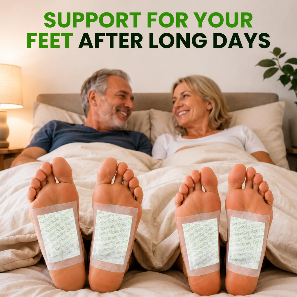Sole Serenity Foot Pads - Zeolite Mineral, Ginger Root, Wormwood, Bamboo Vinegar, Foot Spa for Achy Feet (2 Pack)