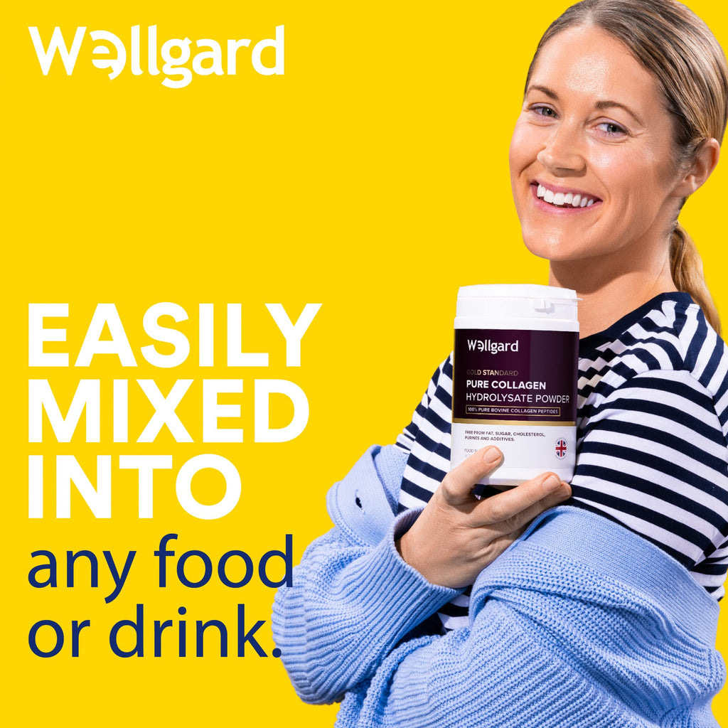 Collagen Powder, Gold Standard Bovine Collagen Peptides Powder by Wellgard - High Levels of The 8 Essential Amino Acids, Collagen Supplements for Women & Men, Halal Collagen, Made in UK