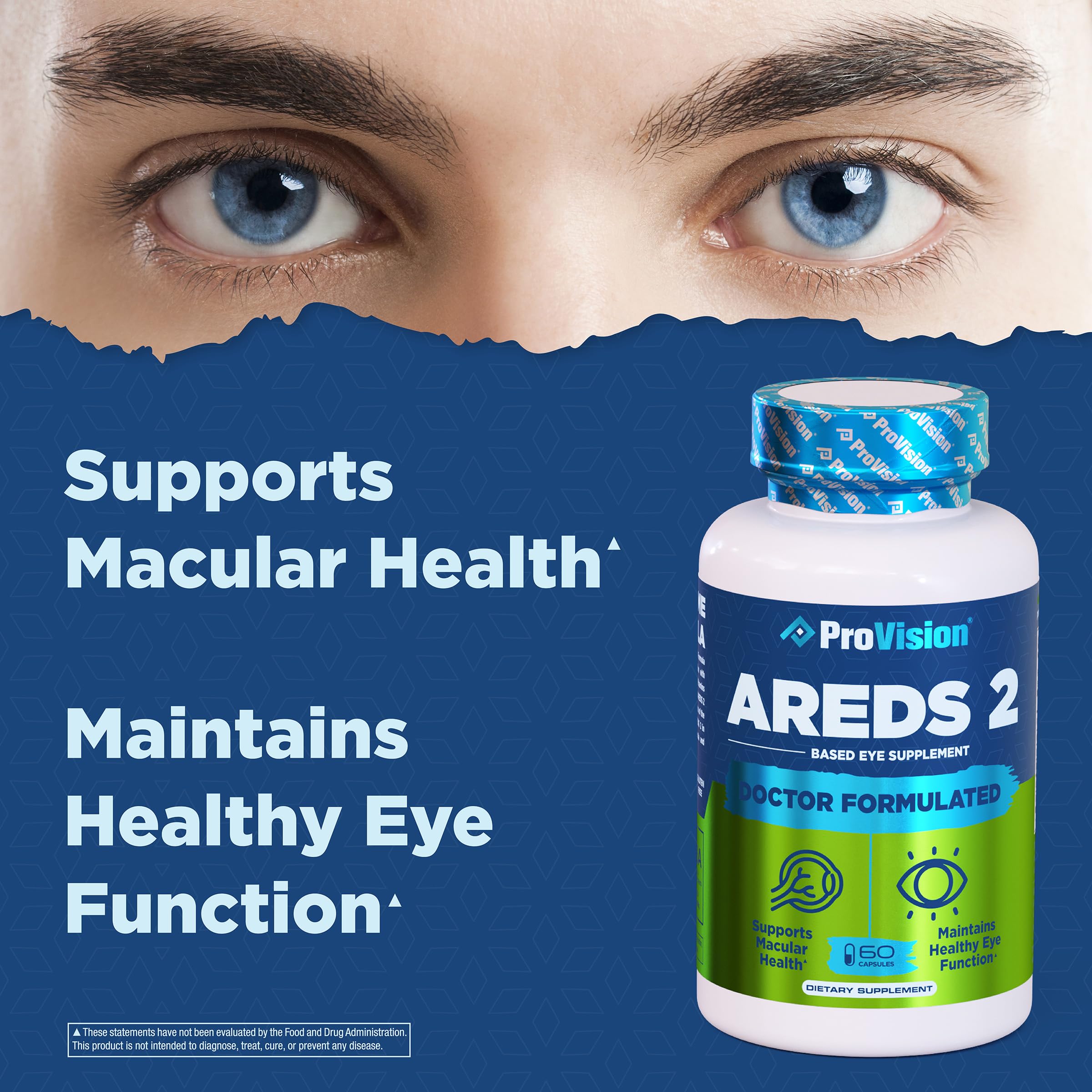 Provision AREDS 2 Eye Vitamins - Enhance Vision Supplements - Lutein Zeaxanthin Vision Complex - 60 Eye Supplement Capsules