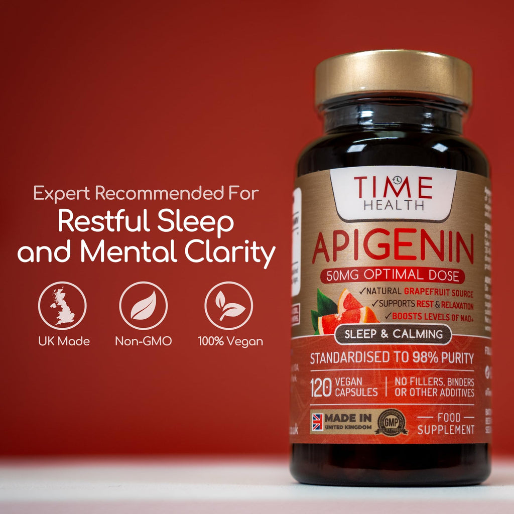 Apigenin - 50mg 98%+ Purity - Grapefruit Source - 120 Capsules - UK Made