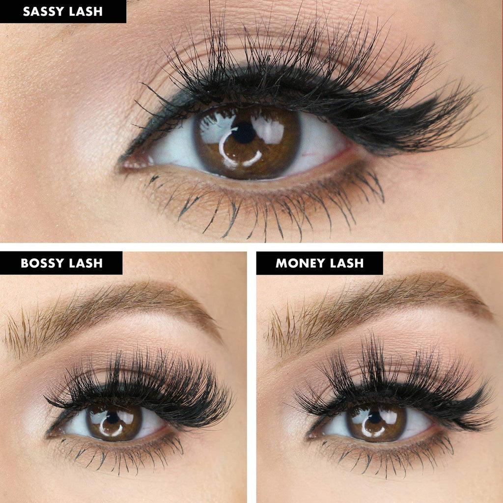 MoxieLash - Dramatic Kit - Liquid Magnetic Eyeliner, Three Sets of Premium Magnetic Lashes - Sassy, Money and Bossy Lash Sets - Up to 90 Wears - No Glue & Mess Free
