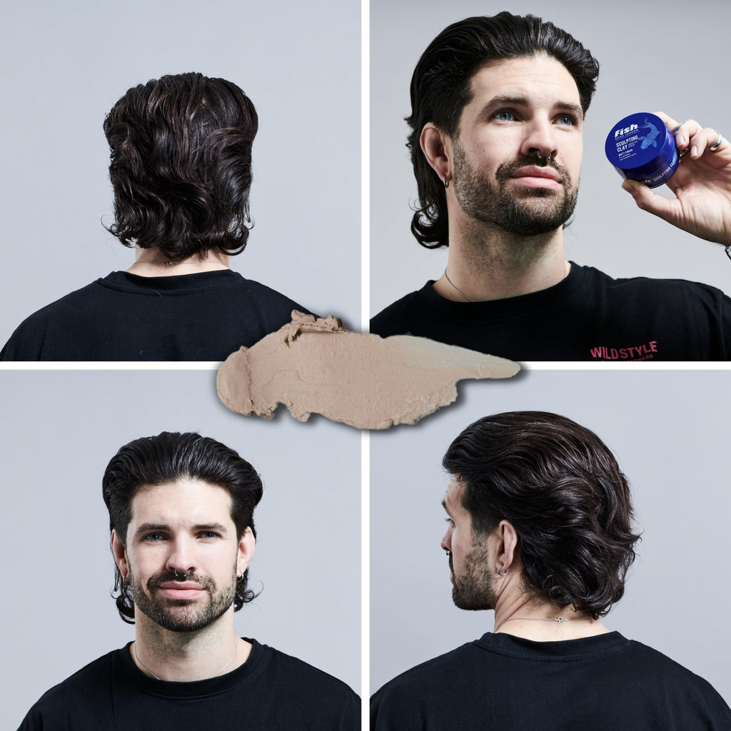fish Original Sculpting Hair Clay, Mens Hair Styling Product Suitable for Short & Medium Length Hair. Stylist & Barber Used, Medium hold, Matt Finish, 70ml