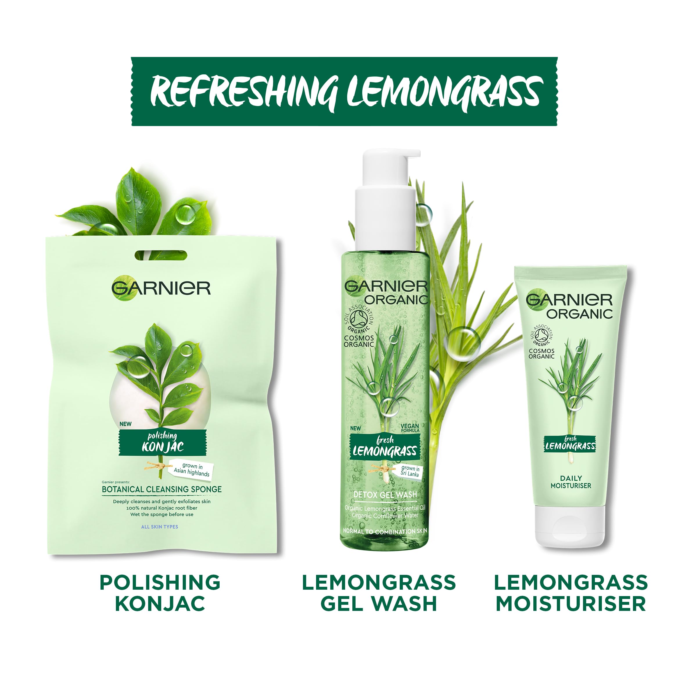 Garnier Organic Detox Gel Face Wash, with Lemongrass Essential Oil, 150ml