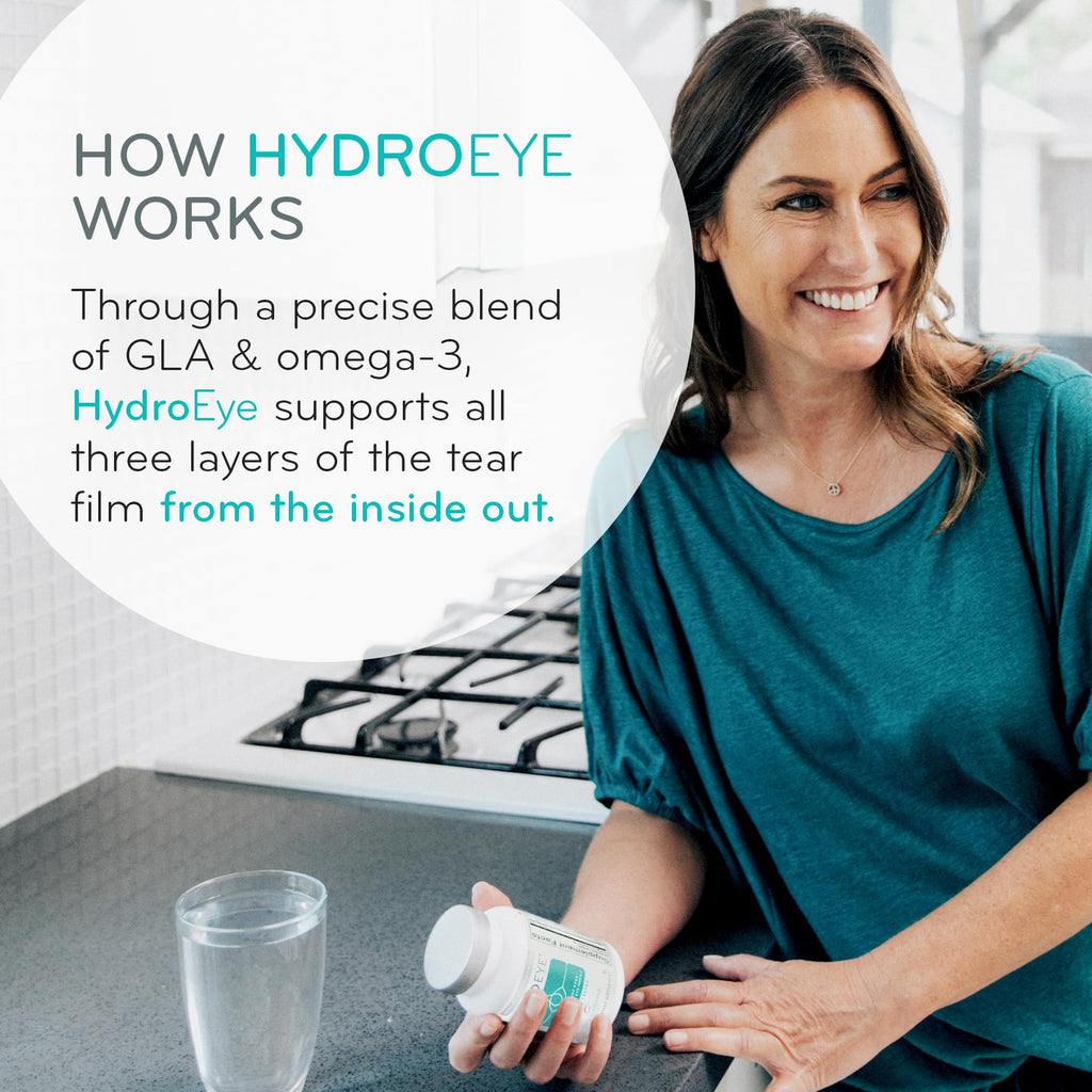 ScienceBased Health HydroEye Dry Eye Supplement – Clinically Tested with GLA & Omega-3 – Supports a Healthy Tear Film for Lasting Eye Comfort – 120 Softgels