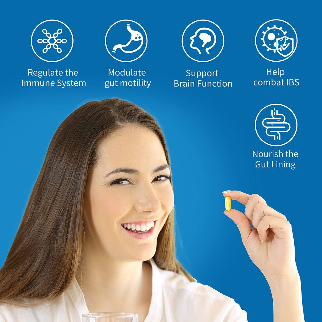 Aliness Sodium Butyrate 100 Capsules - Gut Health Supplements with Microcapsule Technology - IBS Relief Supplement for Men & Women - (Butyric Acid)