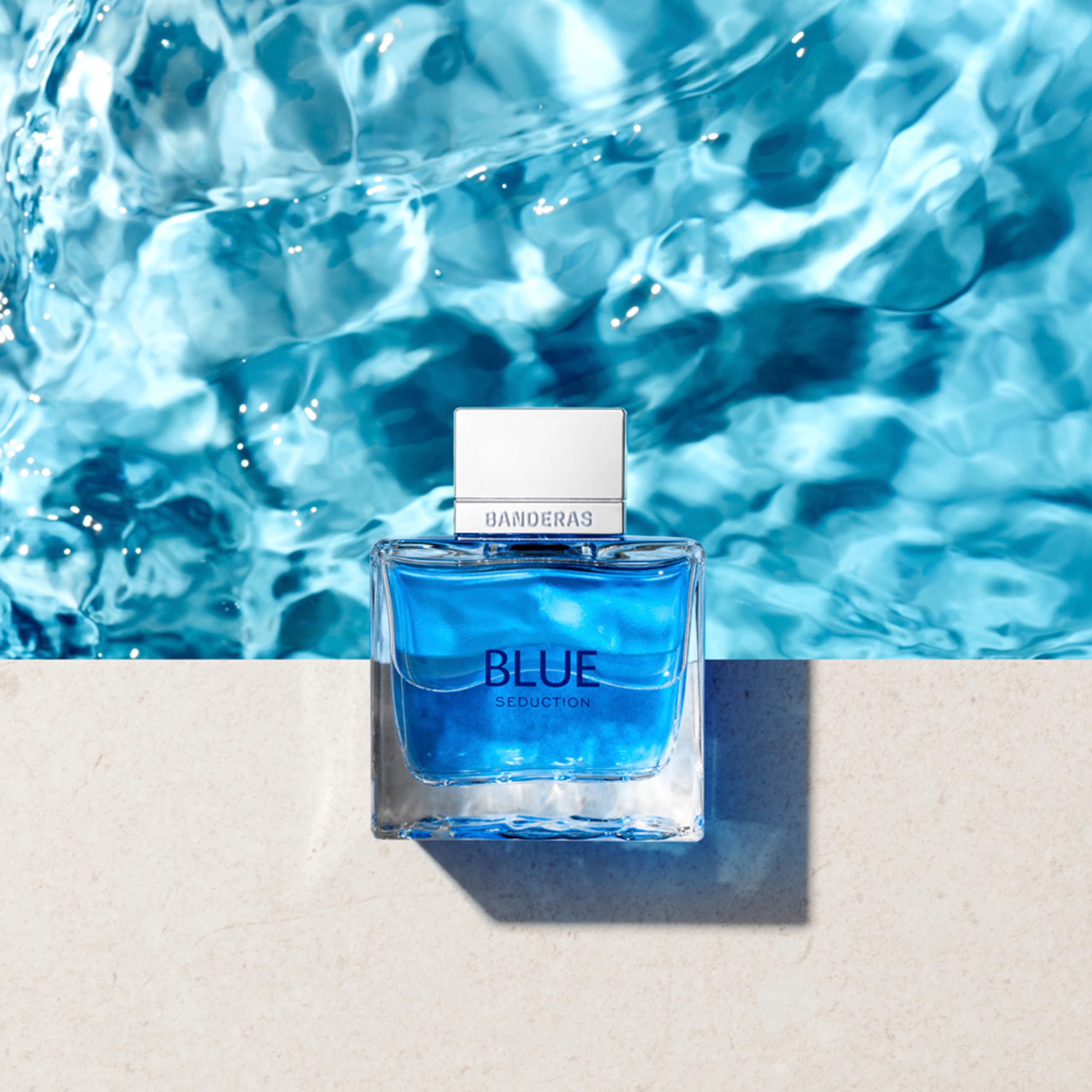 Banderas Blue Seduction Eau De Toilette for Men - Fresh, Romantic, Fruity Scent - Woody, Aquatic Notes of Apple, Sea Water - Ideal for Day Wear - 3.4 Fl Oz