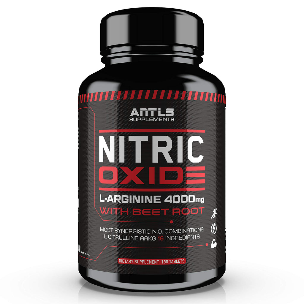 ANTLS Supplements Nitric Oxide Booster 4000mg L-Arginine L-Citrulline AAKG Beet Root Pre Workout Pills for Men Muscle Pump Performance Energy 180 Capsules