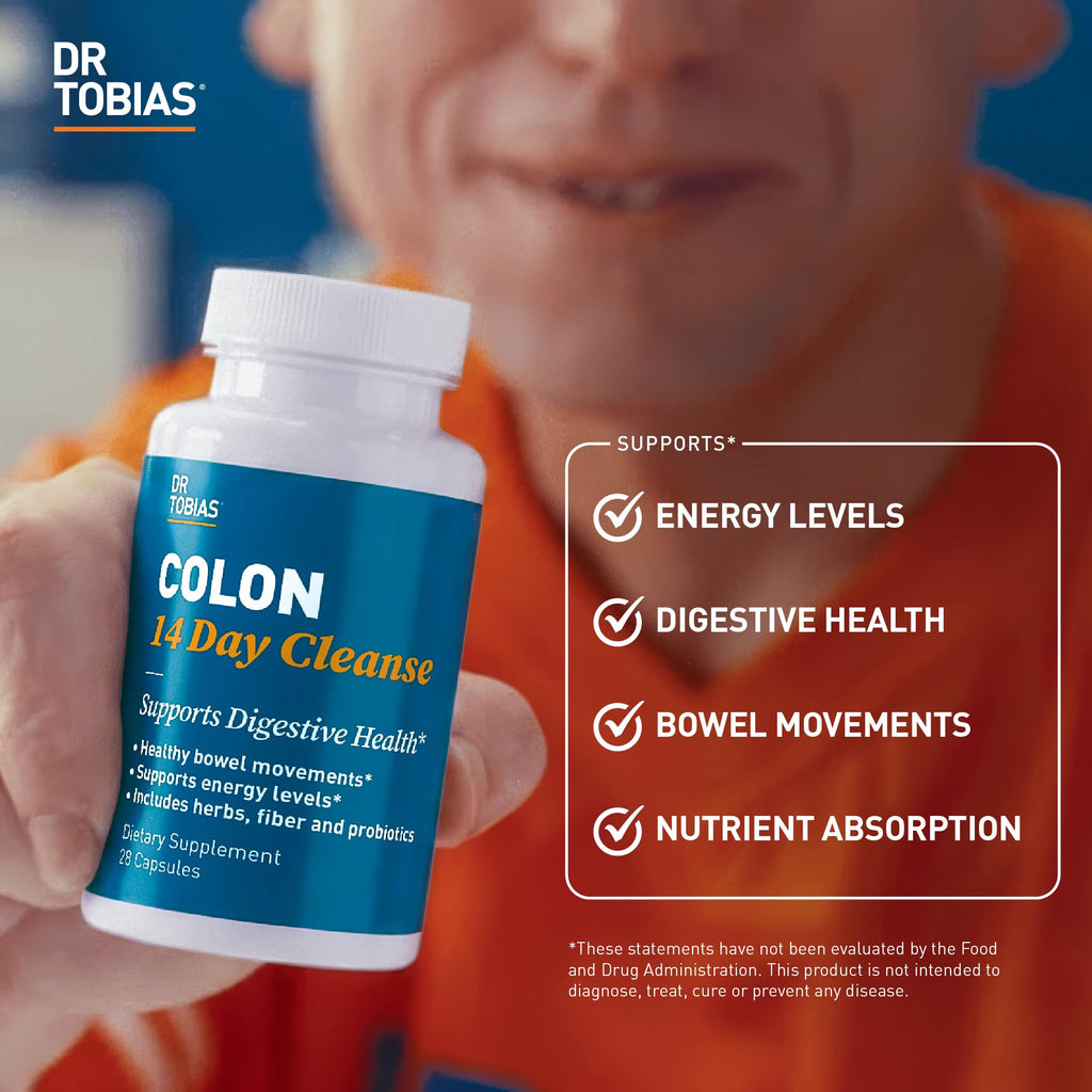 Dr. Tobias Colon Cleanse - Constipation Relief & Gut Health Support for Women & Men | 14 Day Colon Cleanser for a Gentle Colon Detox & Gut Flush - 2 Bottles of 28 Capsules