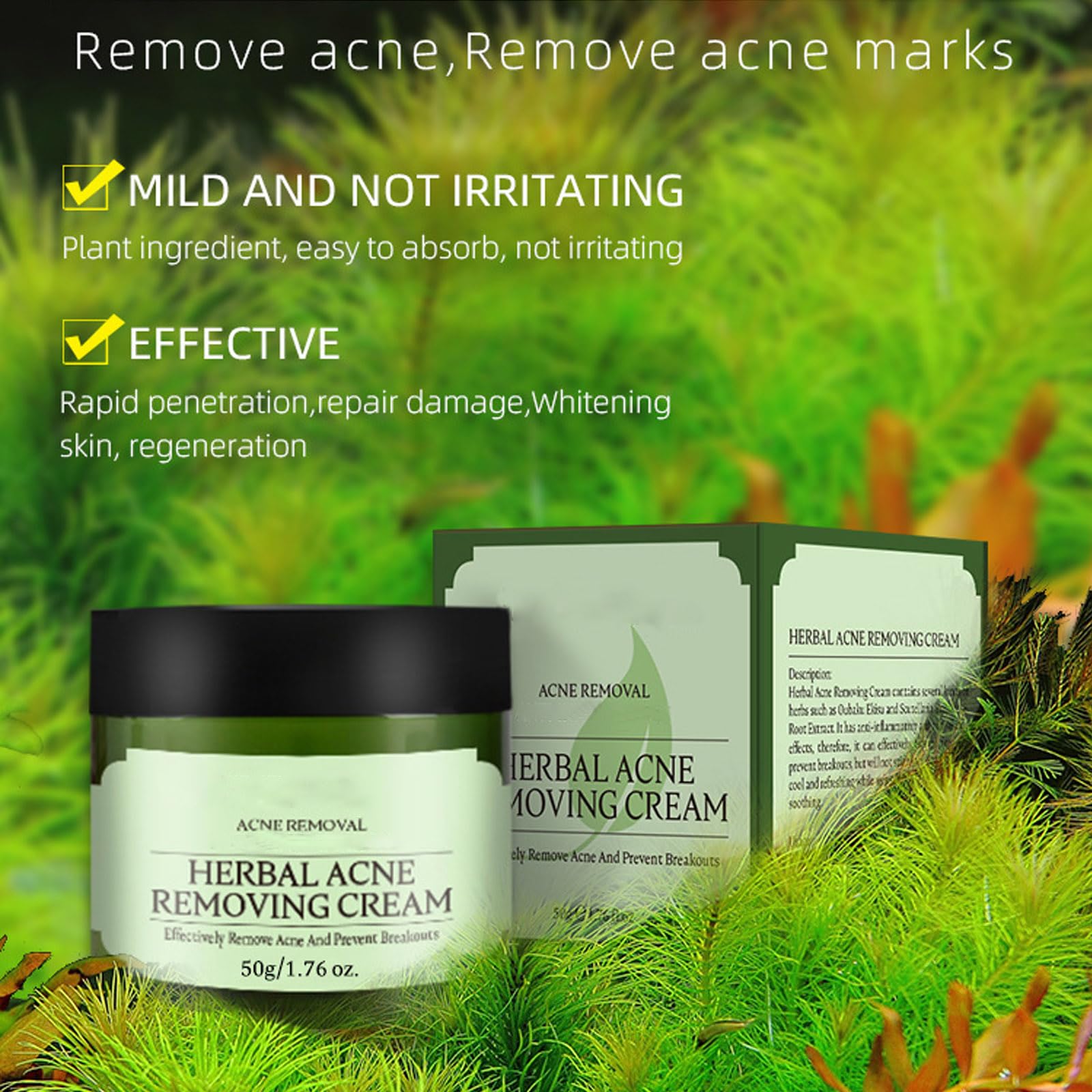 Herbal Acne Removing Cream,Professionally Remove Acne Marks,Gently Moisturize,Refreshing & Not Greasy,Improving Sensitive Skin Prone to Acne,Acne Scar Cream & Pimple Remover For All Skin Types