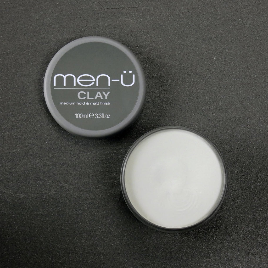 men-u CLAY styling 100ml, mens hair products – For matt & choppy styles. SIGNATURE MELON FRAGRANCE - Mens hair wax, medium hold & matt finish / 100ml
