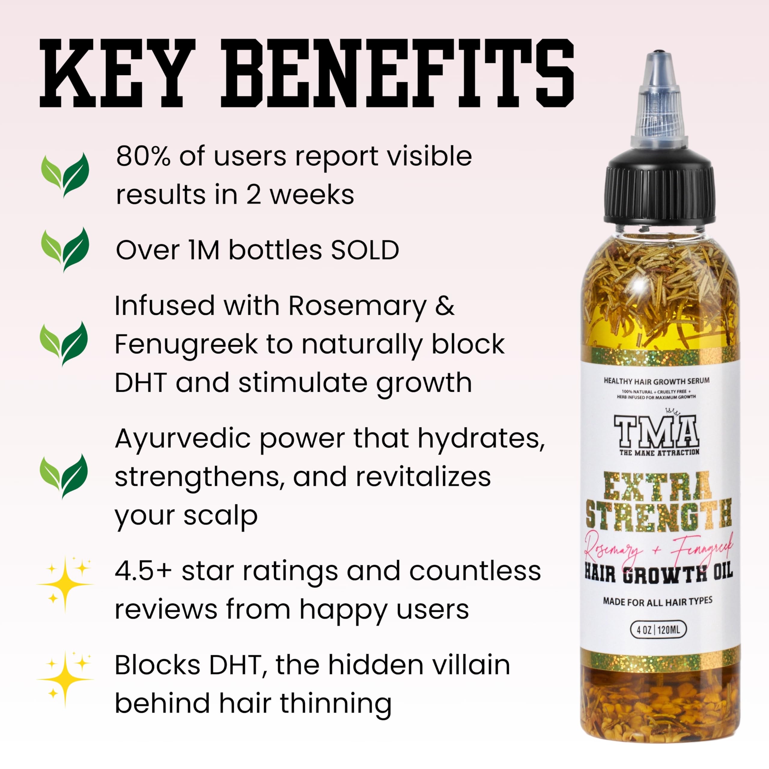 The Mane Attraction Extra-Strength Herbal Hair Growth Oil, 4 Fl Oz