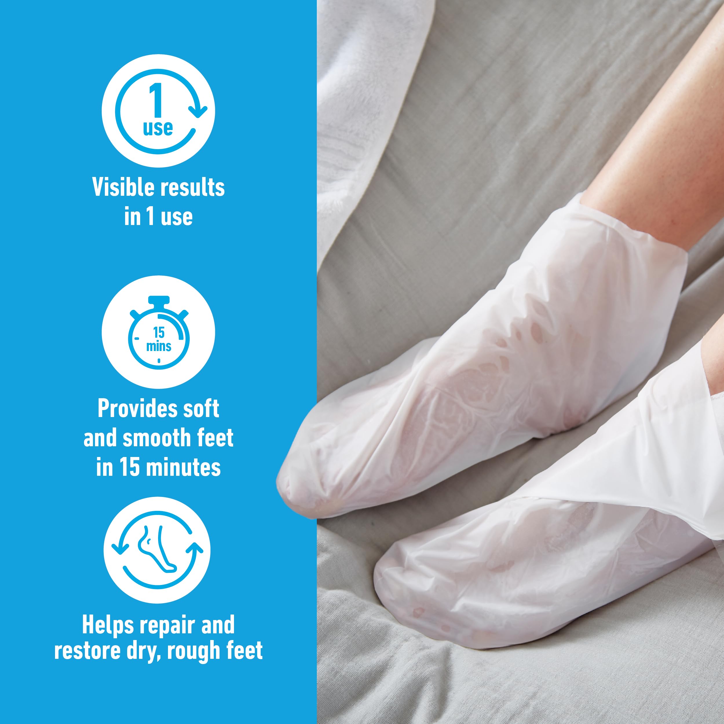 O’Keeffe’s Healthy Feet Foot Mask – Intensive Moisturising Sock Treatment for Extremely Dry, Rough Feet & Cracked Heels – Visible Results in One Use (2 Pairs)