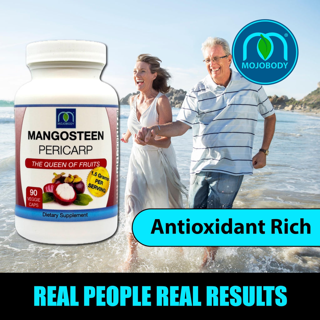 MOJObody Freeze Dried Mangosteen Pericarp Capsules, 1.5 Grams per Serving, 90 Veggie Capsules per Bottle, Xanthone Rich