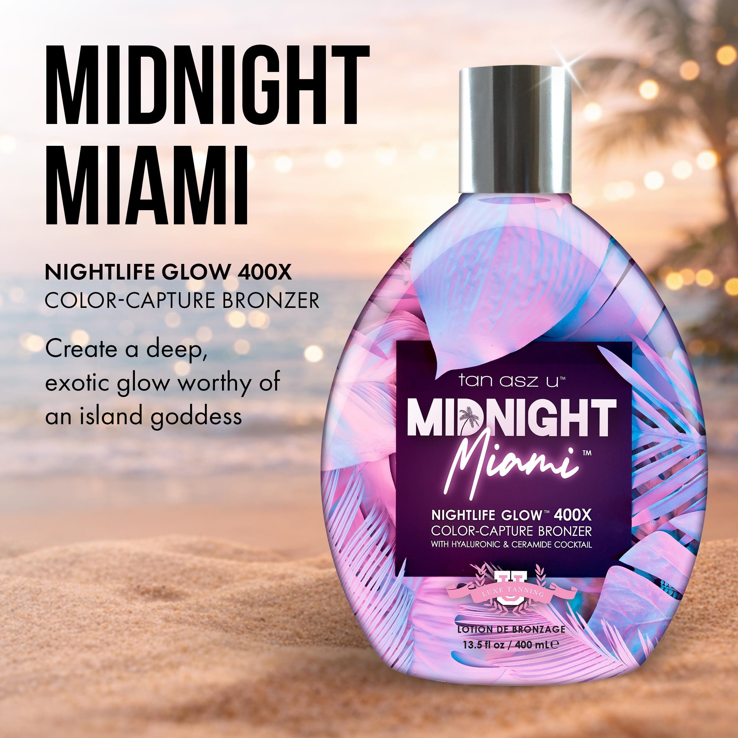 Tan Asz U Midnight Miami 400X Bronzer Indoor Tanning Lotion, 13.5 Fl Oz