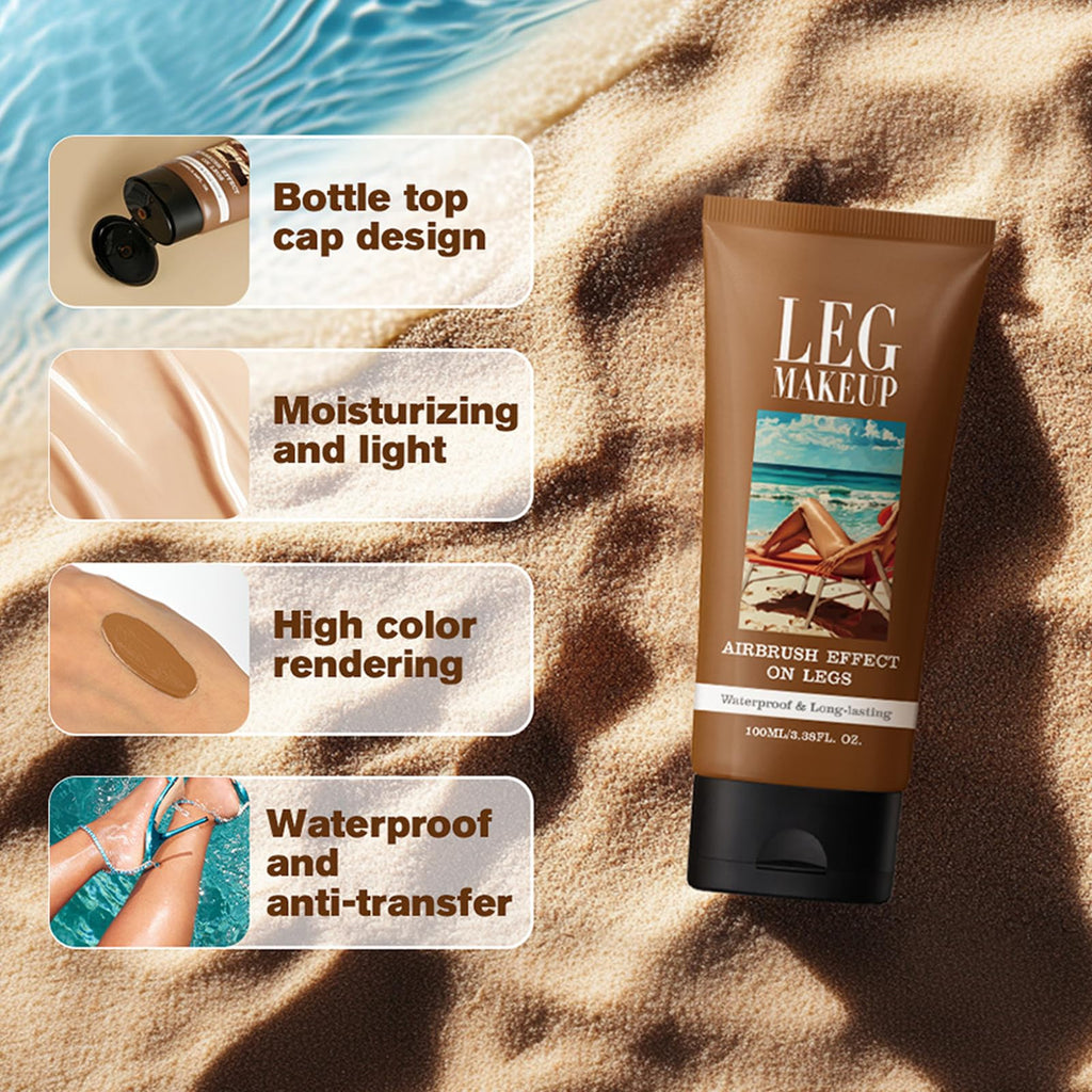 Leg Makeup Waterproof, Leg Make Up to Cover Veins, Tattoo Cover Up Makeup, Long-Lasting No Transfer, No Transfer To Cover Veins Concealer For Mature Skin Smooth Tone Body makeup Long Lasting (02#)