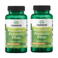 Swanson Prebiotic + Probiotic Fiber Digestive and Immune Health Supplement for Gut-Health-Conscious Adults with 500 Million CFU (60 Vegan Capsules, 2 Pack)