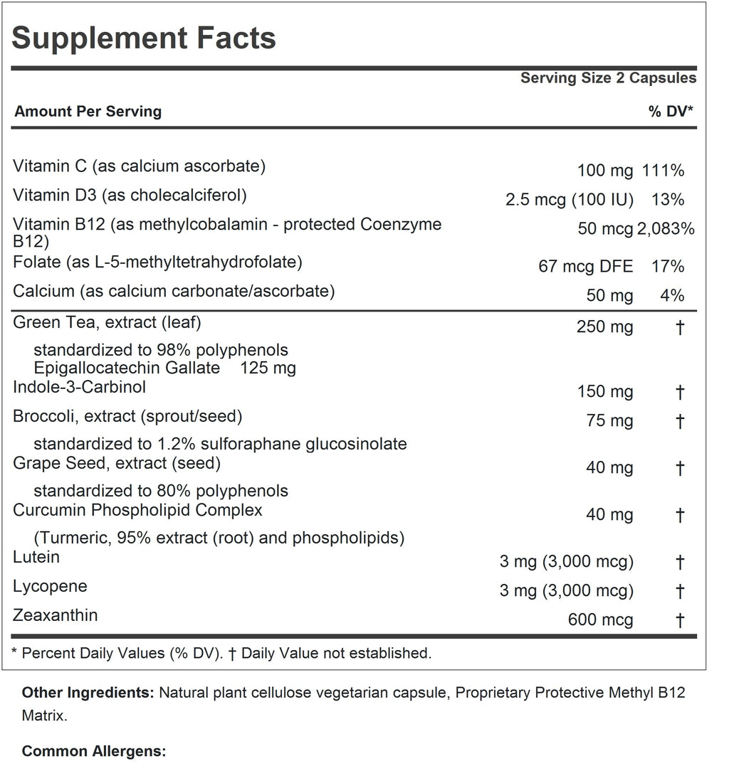 ANDREW LESSMAN Breast Health 180 Capsules - Provides Protective Compounds for Natural Support of The Delicate Tissue of The Breast, with Indole-3-Carbinol, Sulforaphane, Green Tea Extract, and More
