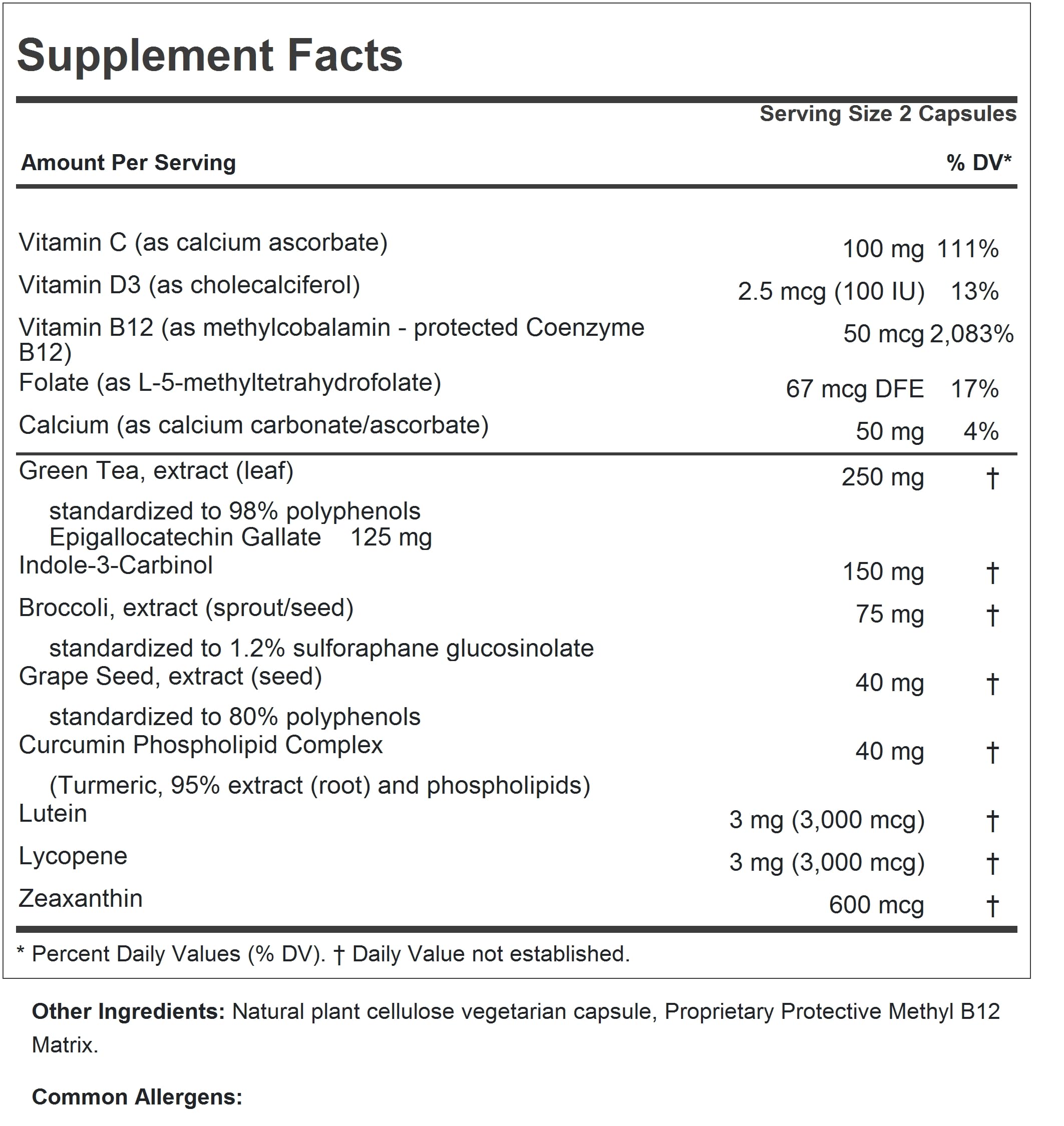 ANDREW LESSMAN Breast Health 180 Capsules - Provides Protective Compounds for Natural Support of The Delicate Tissue of The Breast, with Indole-3-Carbinol, Sulforaphane, Green Tea Extract, and More