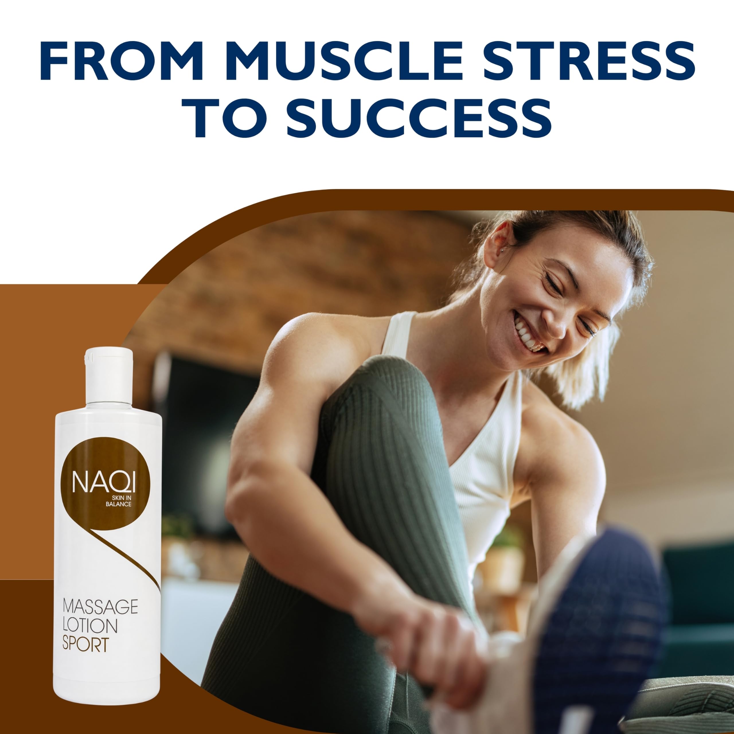 NAQI - Sports Massage Lotion - Pre-Workout and Post-Workout Recovery Treatment - Enhanced Recovery and Performance - Paraben-Free - Dermatologically Tested - Vegan-Friendly - 500 ml
