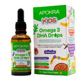 Vegan Omega 3 from DHA for Kids - 50mL - Fish Flavor Free - No Preservatives & Sugar Free - Sustainable Algae Alternative to Fish Oil | APOKRA Kids