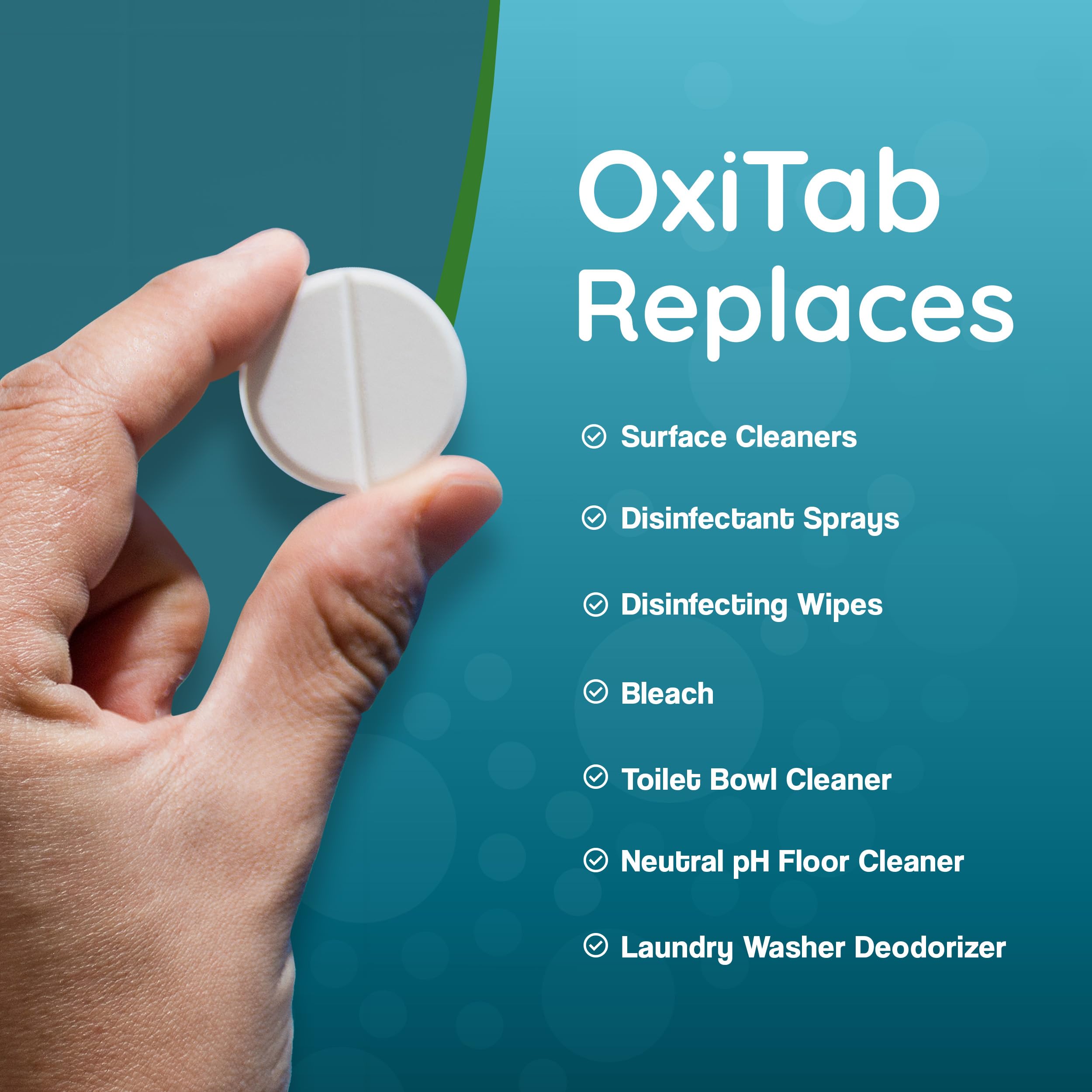 OxiTab Hospital-Grade HOCL Effervescent Disinfectant Tablets – EPA Registered – Kills 99.9% of Germs, Bacteria & Viruses – Perfect for Healthcare, Salon & Home Use (30 Tabs, 13.1g)