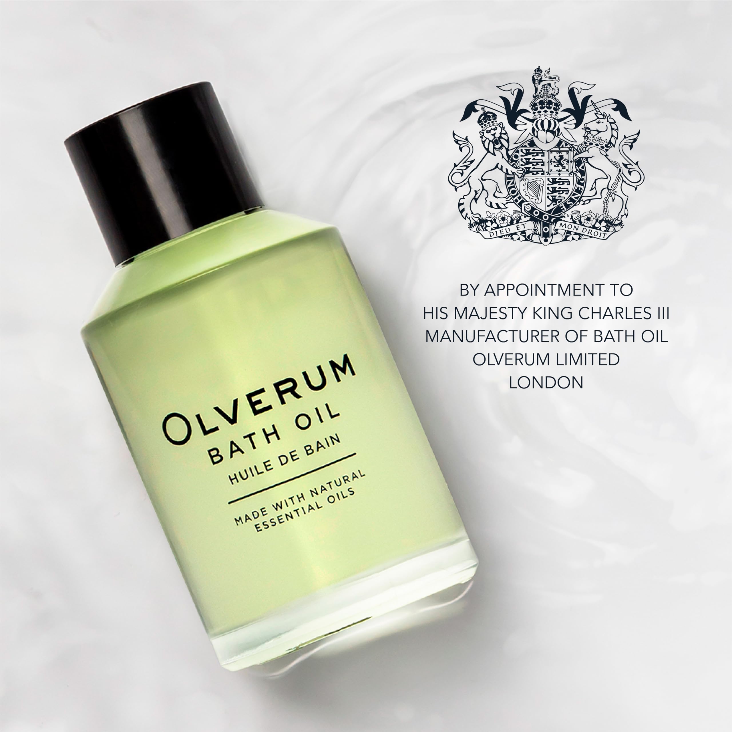 OLVERUM - Natural Bath Oil | Vegan, Cruelty-Free, Revitalizing Clean Beauty Bath Oil (4.25 fl oz | 125 ml)