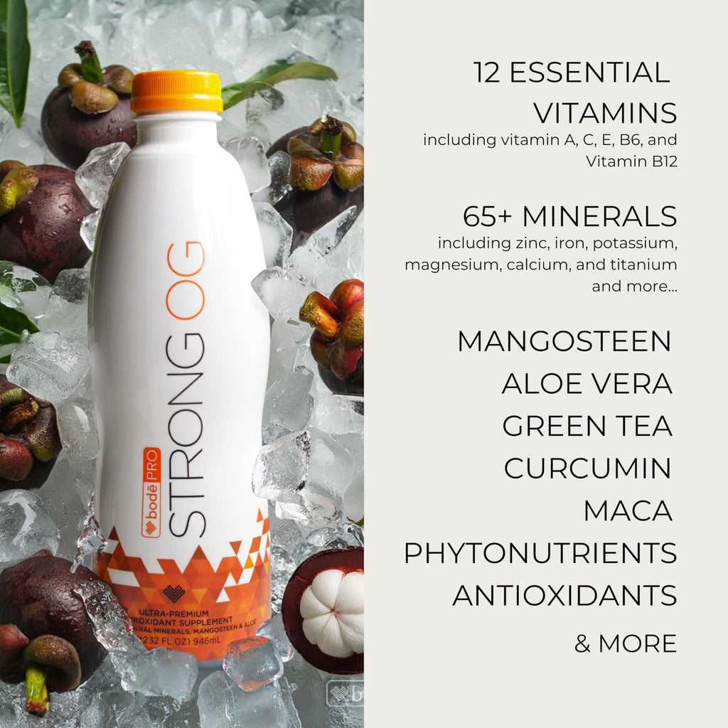 BodePRO Strong OG | Liquid Antioxidant | Magnesium, Iron, Zinc | Immune Booster | Vitamin C, B12, D3, B6, A, and E | Vitamins and Minerals | 32fl.oz.