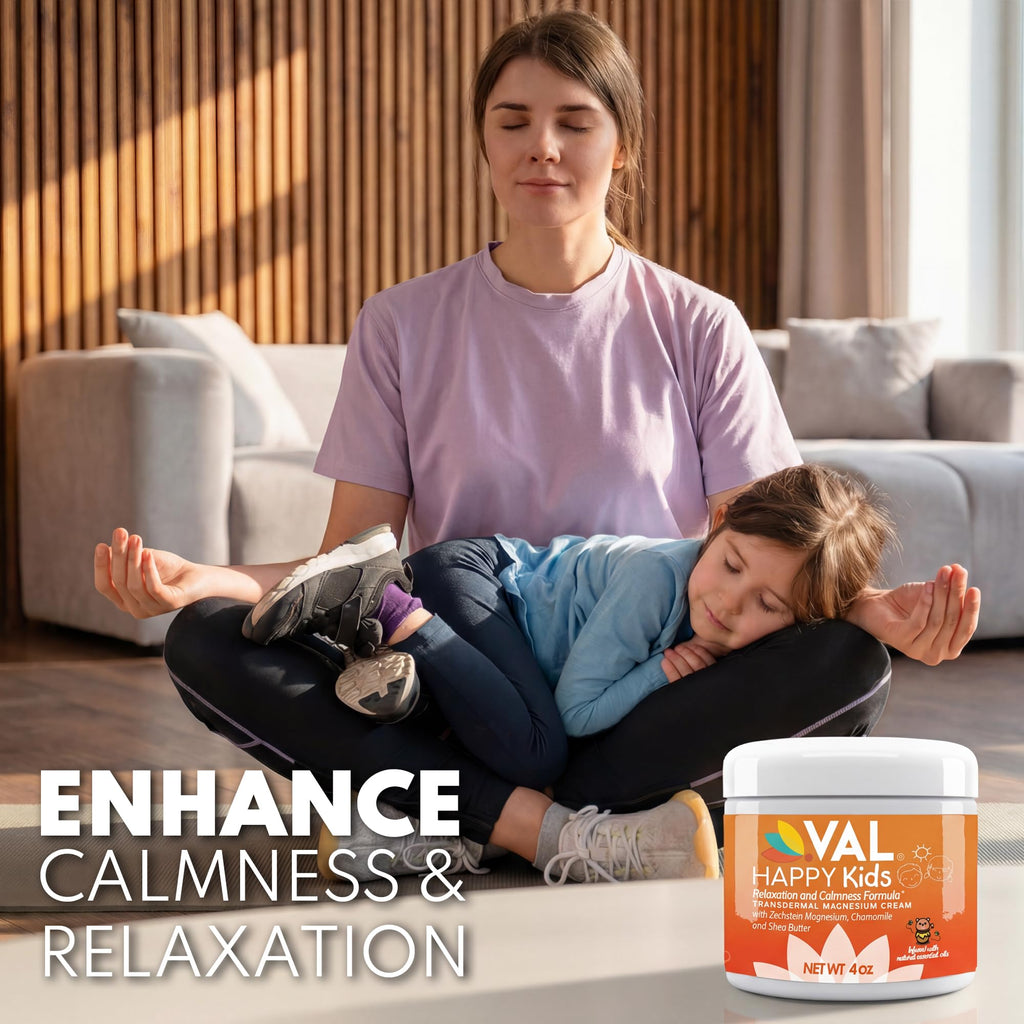 VAL Magnesium Cream for Kids | Relaxation for Daytime & Bedtime Routine | Gentle Zechstein Magnesium Chloride | Calm & Mood Support | with Chamomile, Shea Butter & Essential Oils | USA Made | 4oz