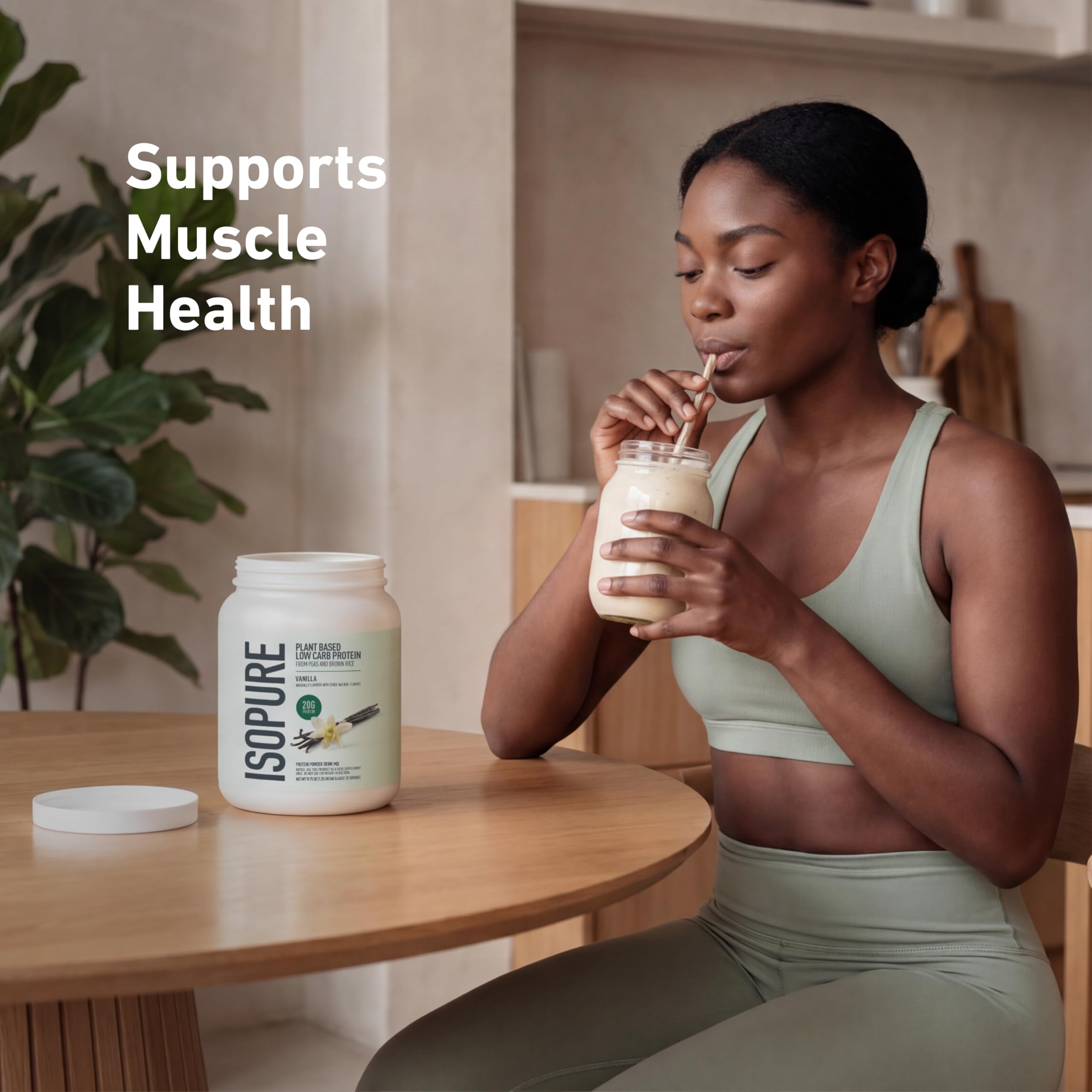 Isopure Plant-Based Protein Powder – 20g Organic Pea and Rice Protein with a Complete Amino Acid Profile – Supports Muscle Recovery & Lean Nutrition, Vanilla, 20 Servings