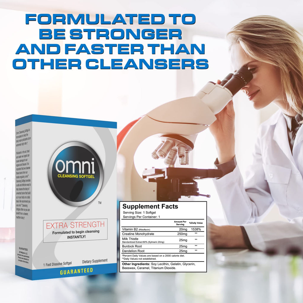 Wellgenix Omni Herbal Cleanse Detox - Extra Strength Detoxifying Softgel - Whole Body Detox System - Quick Flush One Day Cleansing (2 Pack)