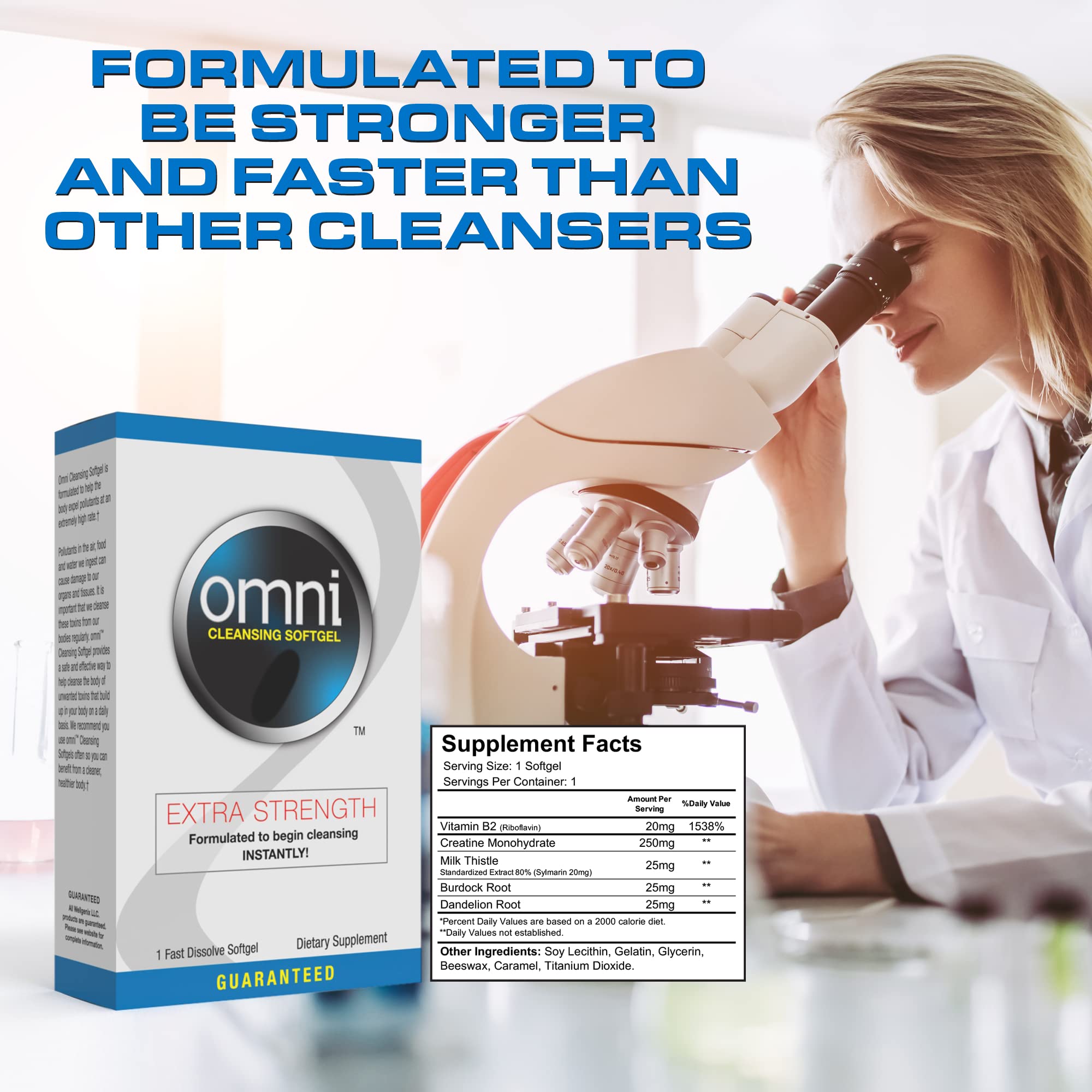 Wellgenix Omni Herbal Cleanse Detox - Extra Strength Detoxifying Softgel - Whole Body Detox System - Quick Flush One Day Cleansing (2 Pack)
