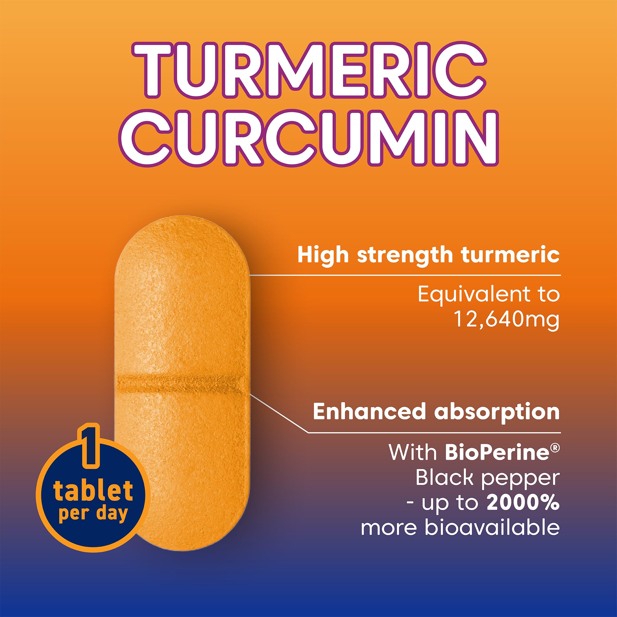 Bioglan Active Curcumin, High Strength Turmeric Extract, 1 Month Supply - 30 Tablets