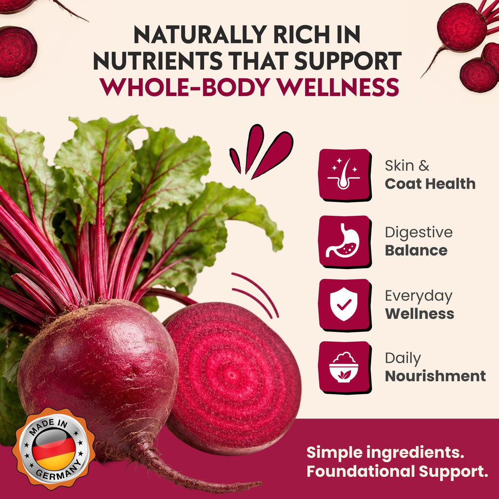 Olewo Original Red Beets for Dogs – Internal Support Dog Food Topper for Skin Sensitivity and Overall Balance, Prebiotic Fiber and Whole Food Nutrients, 5.5 lbs