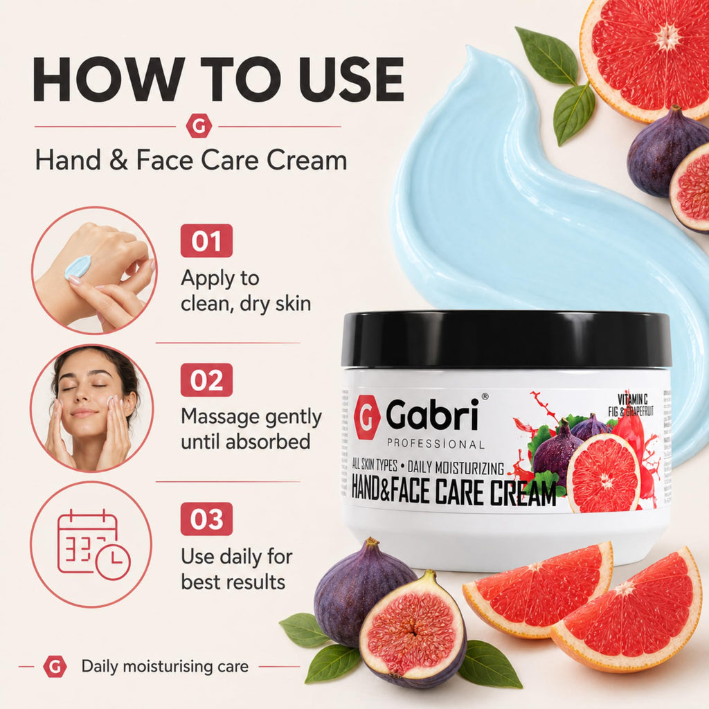 Gabri Hand & Face Care Cream 2in1 300ml | Instantly Boosts Moisture Levels, Creates a Protective Layer & Prevents Moisture Loss | Daily Moisturising for All Skin Types