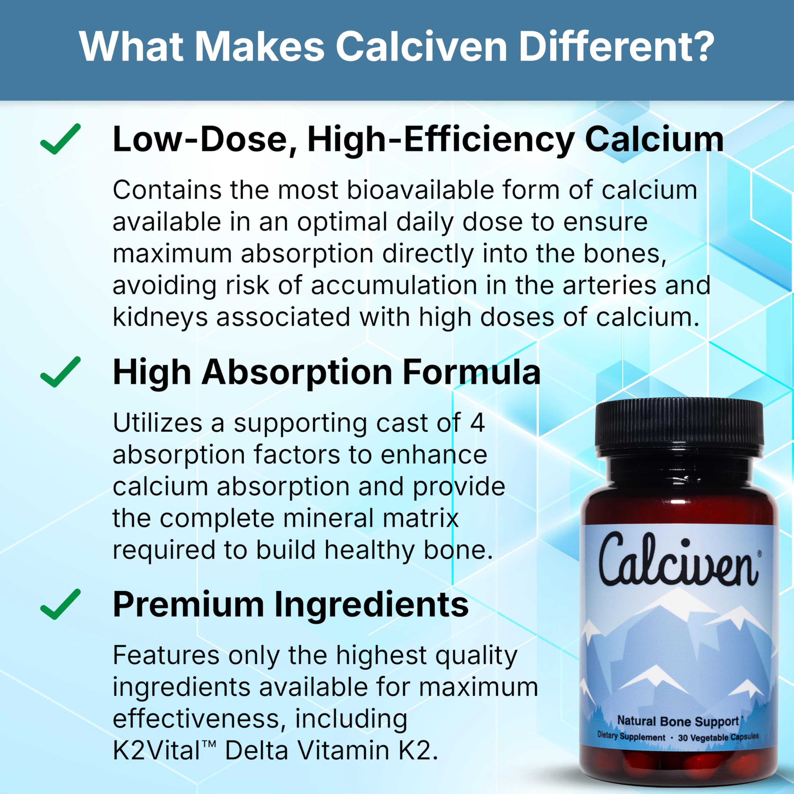 Calciven Natural Bone Support Supplement, Vegetarian, Gluten-Free