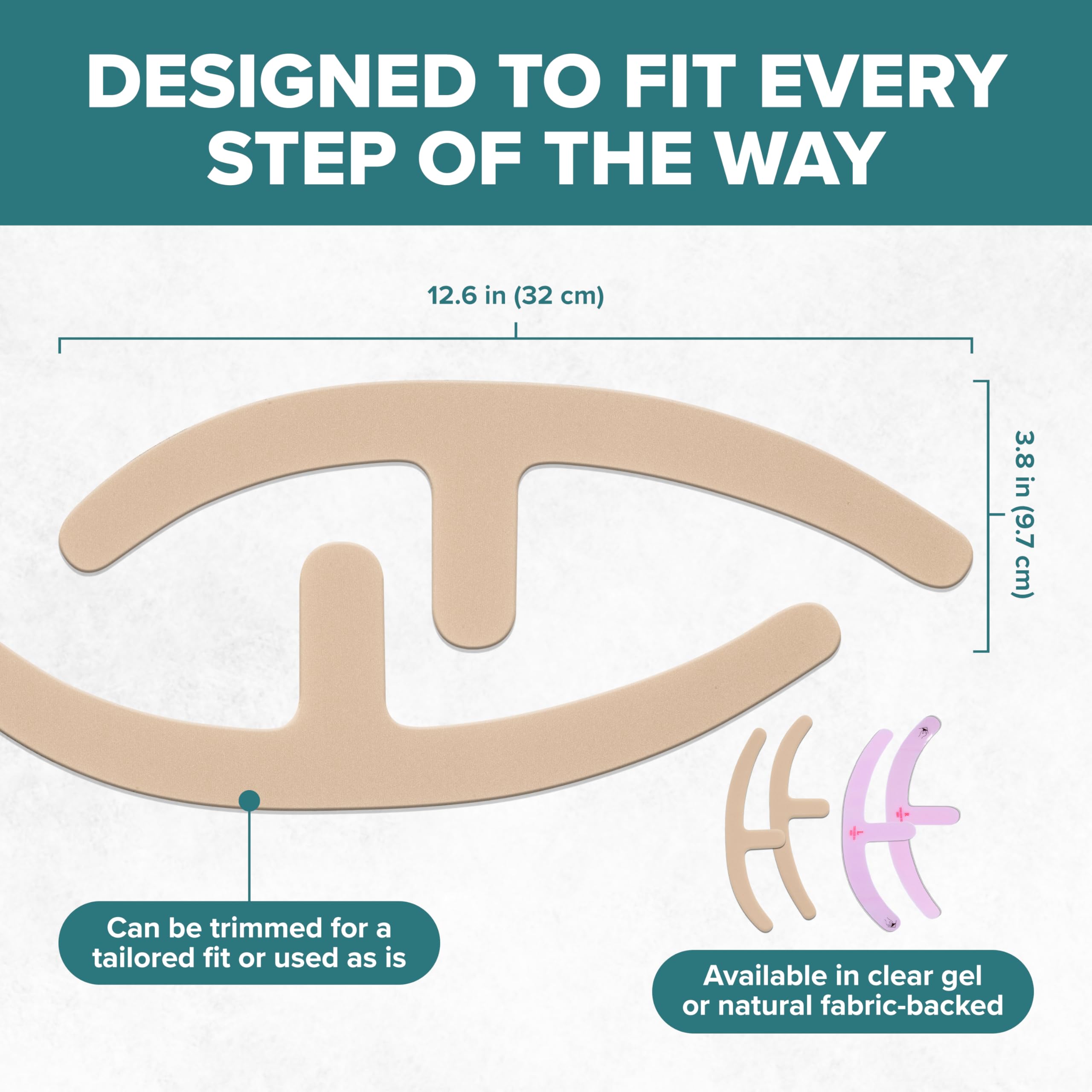 Epi-Derm Mastopexy Anchor Shape Silicone Scar Tape – Professional-Grade Silicone Scar Sheets for Breast Reduction, Breast Lift & Surgical Scar Care – Reusable, Washable Breast Scar Tape