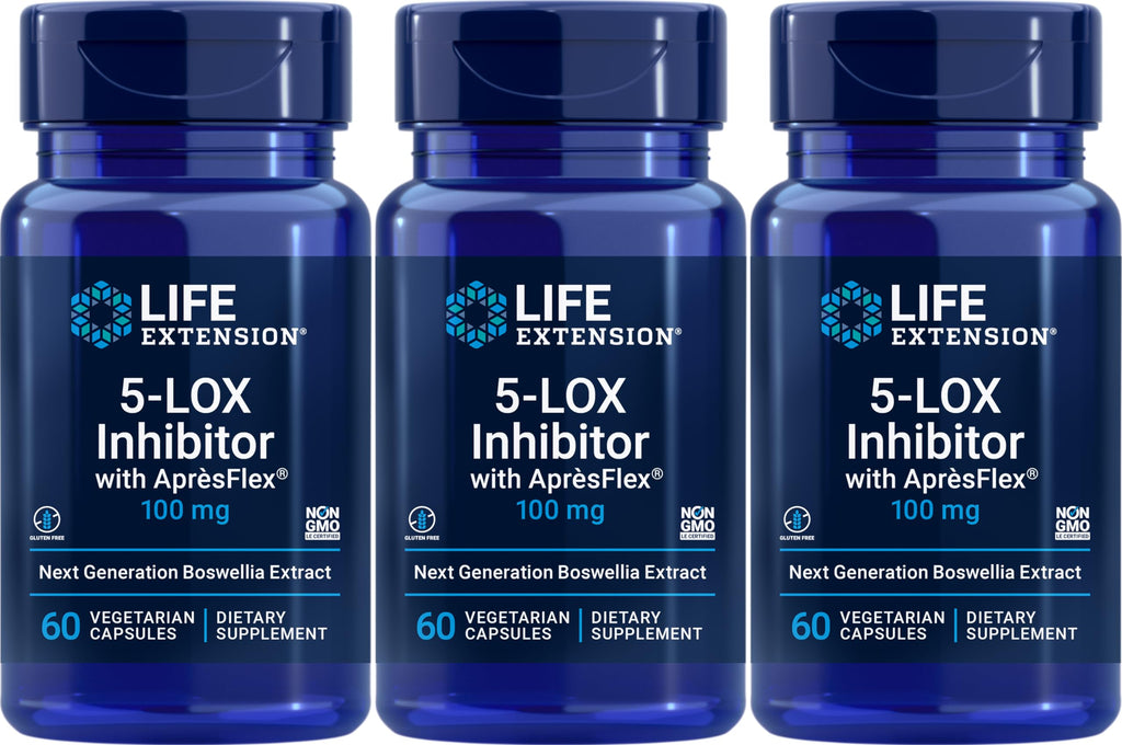 Life Extension 5-LOX Inhibitor with AprèsFlex 100 mg, 60 Vegetarian Capsules (Pack of 3)