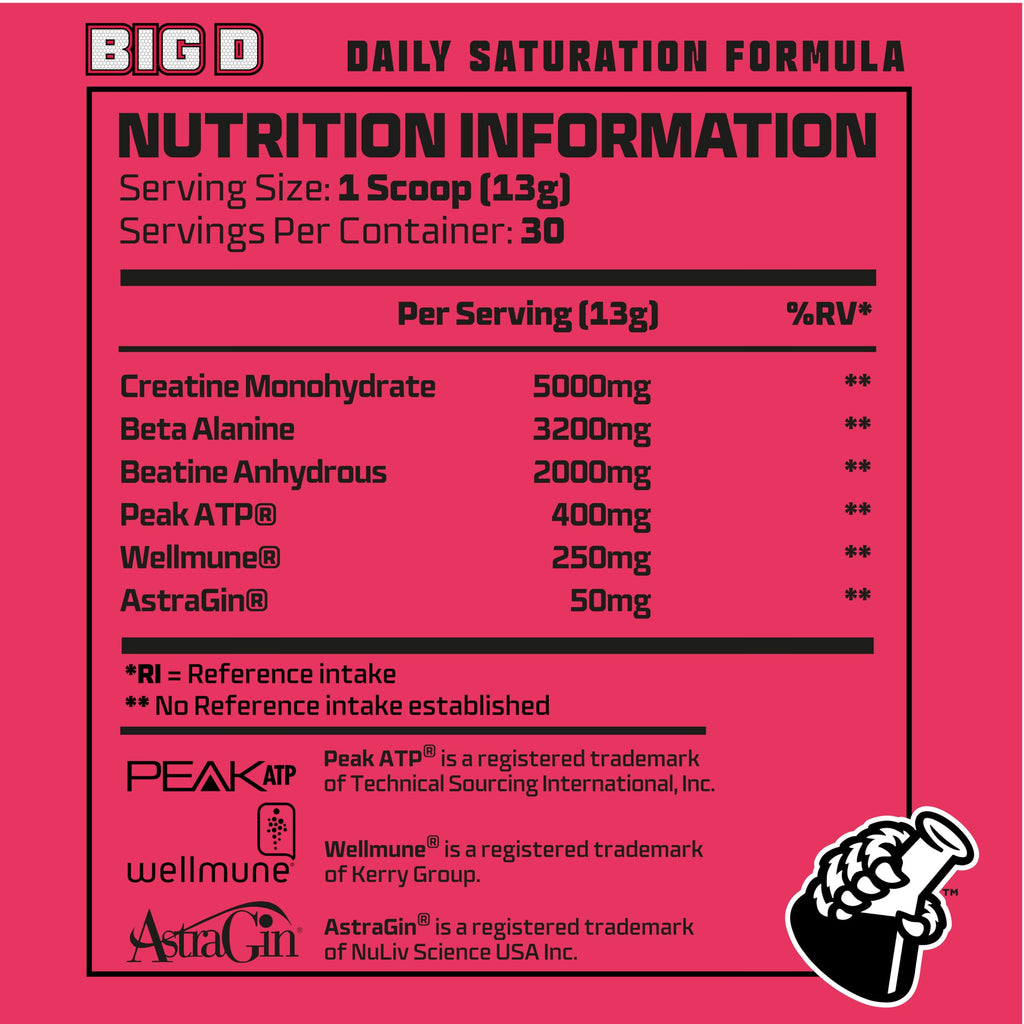 Beast Big D with Creatine Monohydrate Powder 30 Servings, Cranberry