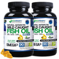 2 Pack, Wild Caught Omega 3 Fish Oil with DPA-EPA-DHA 2,900 MG Burpless