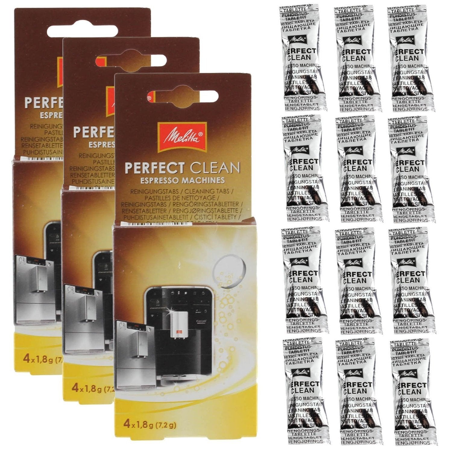 Melitta Perfect Clean Coffee Machines Descaler Cleaning Tablets (Pack of 12)