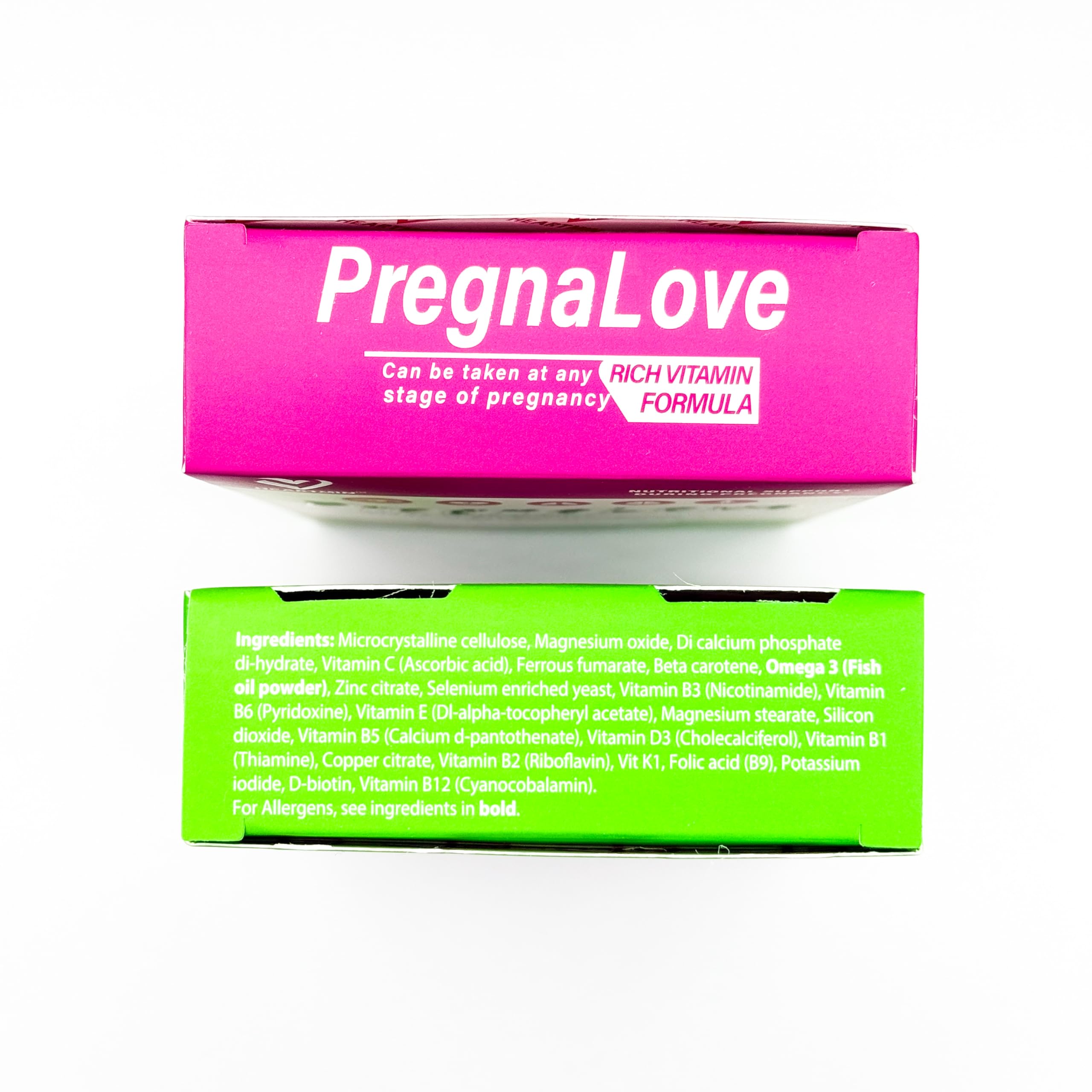 PregnaLove Original Pregnancy Support Vitamins Tablets - Conception & Fertility Prenatal Care for Women, Supplement with Added Omega-3, Zinc, Vitamin D & Iron